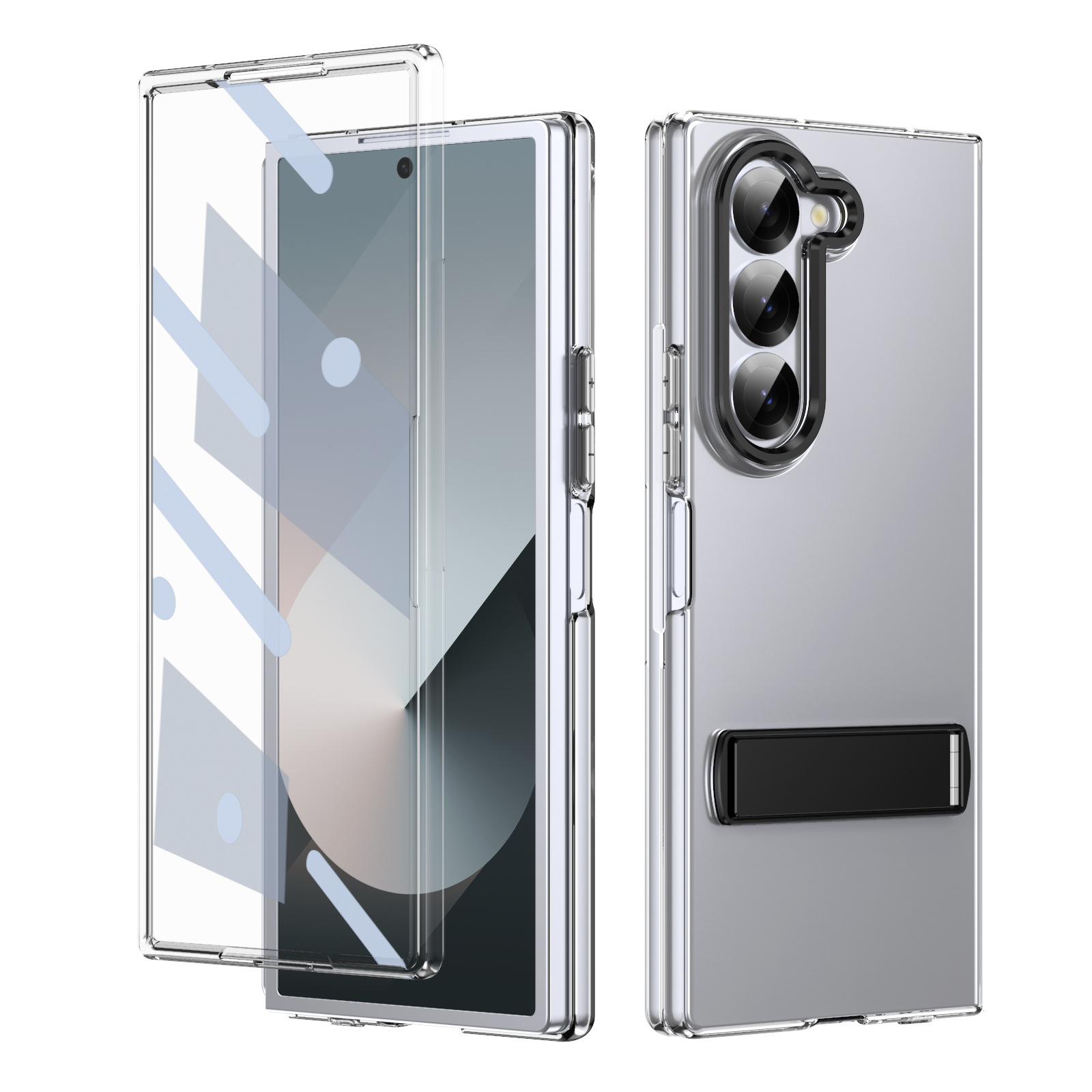 Compatible with Samsung Z Fold8 Ultra phone case 7/6/5 high transparency case film 1 stand 4/3 folding screen protective case