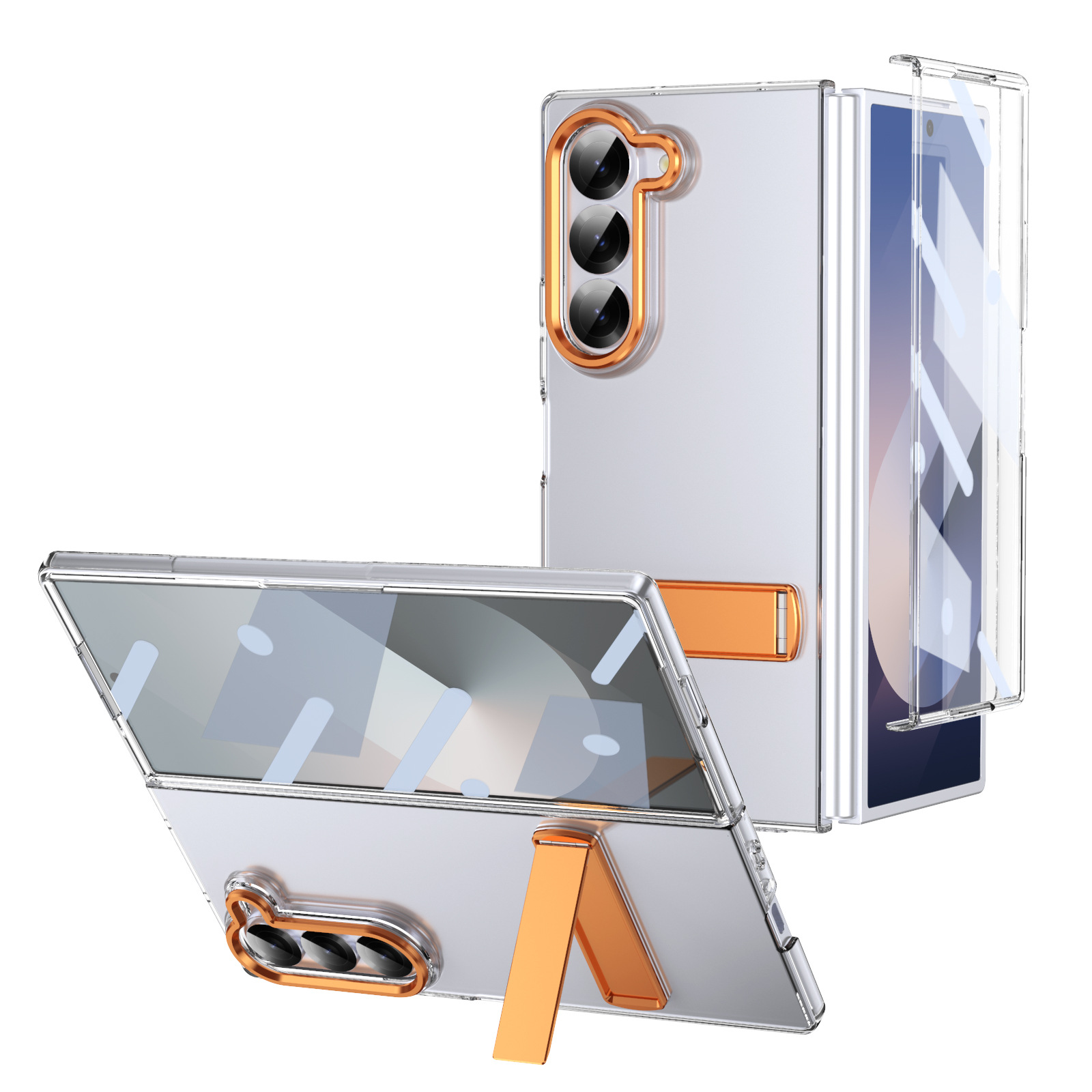 Compatible with Samsung Z Fold8 Ultra phone case 7/6/5 high transparency case film 1 stand 4/3 folding screen protective case