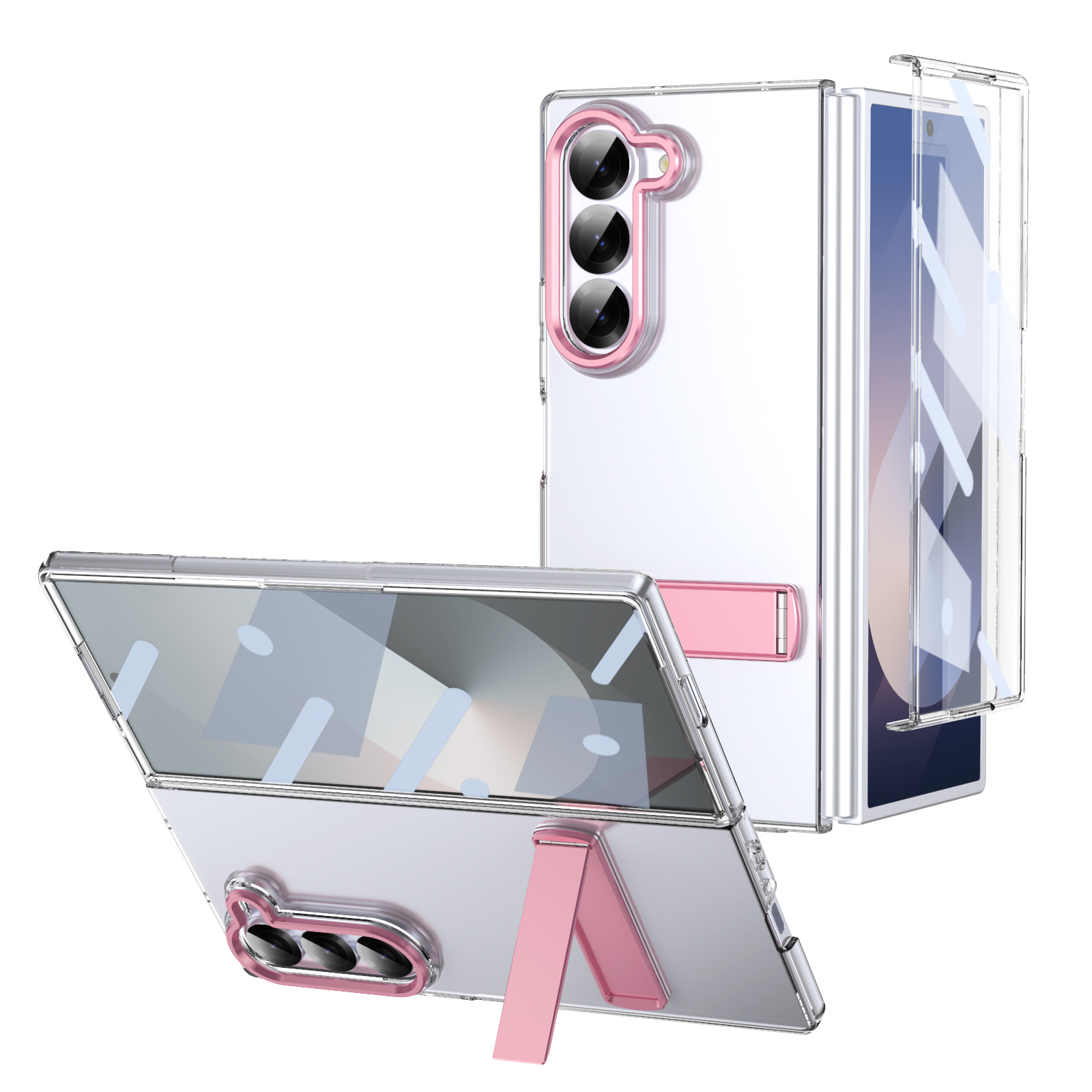 Compatible with Samsung Z Fold8 Ultra phone case 7/6/5 high transparency case film 1 stand 4/3 folding screen protective case