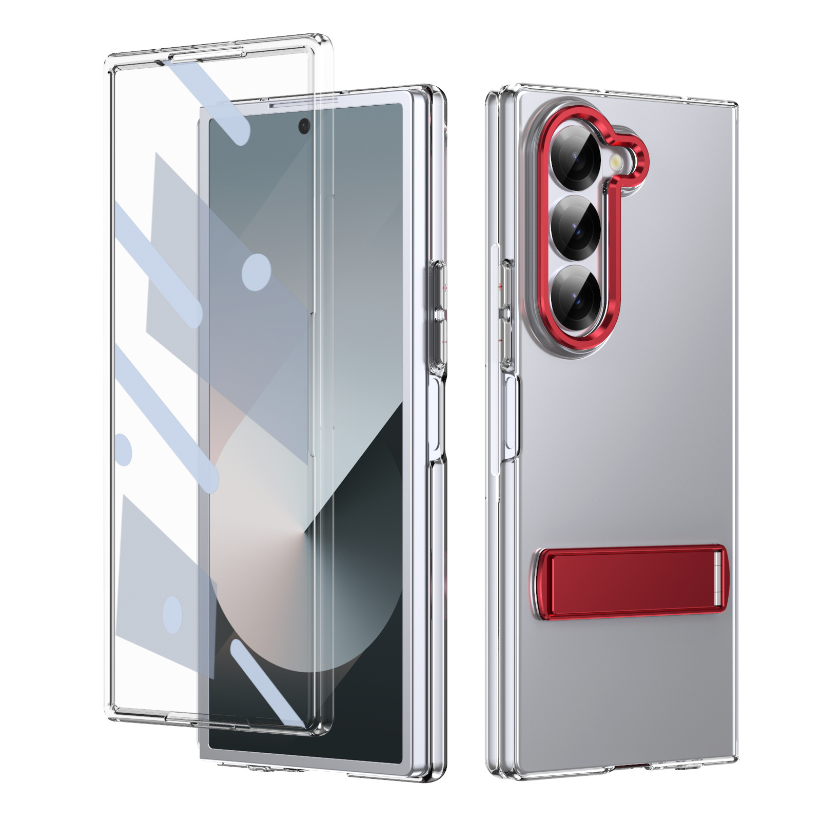 Compatible with Samsung Z Fold8 Ultra phone case 7/6/5 high transparency case film 1 stand 4/3 folding screen protective case