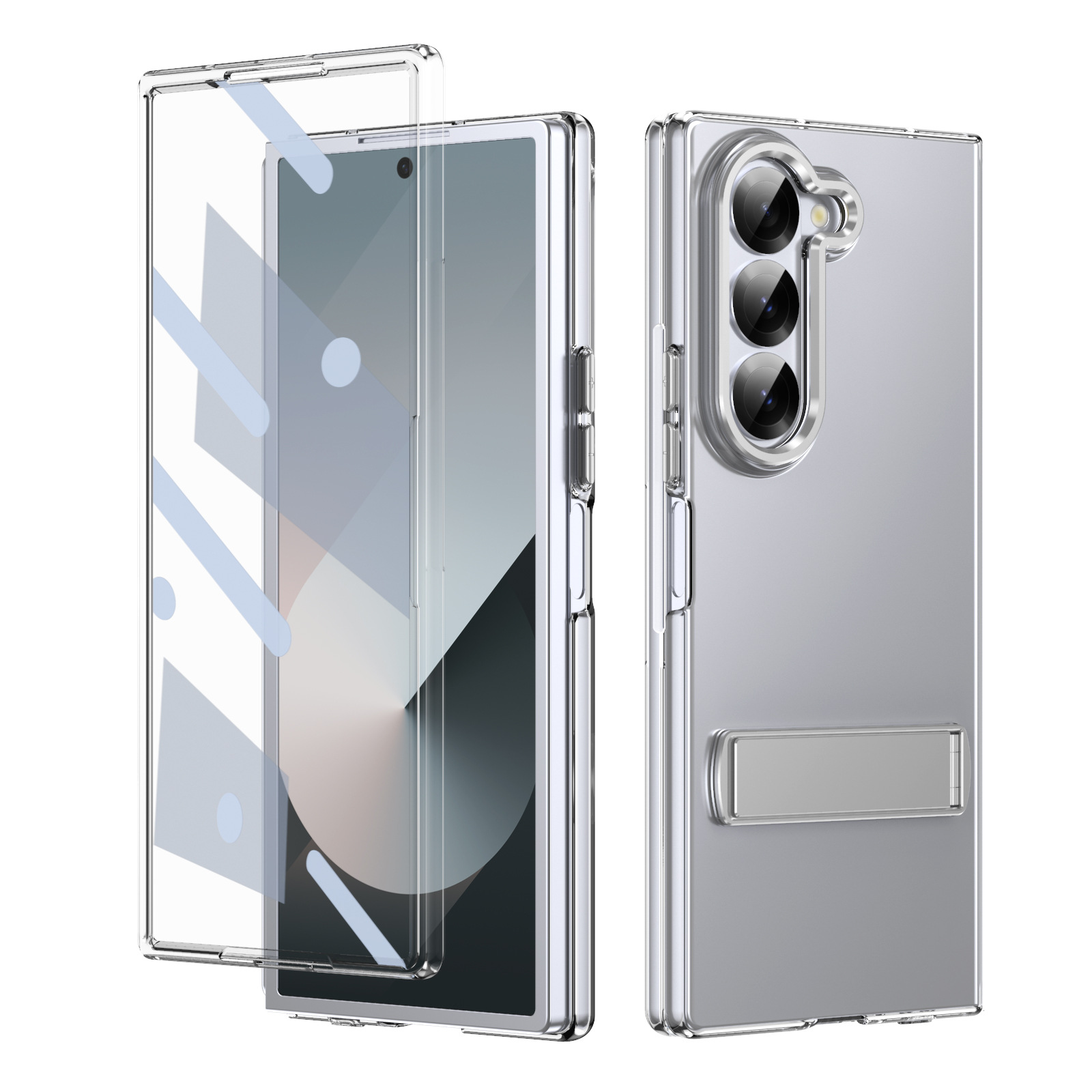 Compatible with Samsung Z Fold8 Ultra phone case 7/6/5 high transparency case film 1 stand 4/3 folding screen protective case