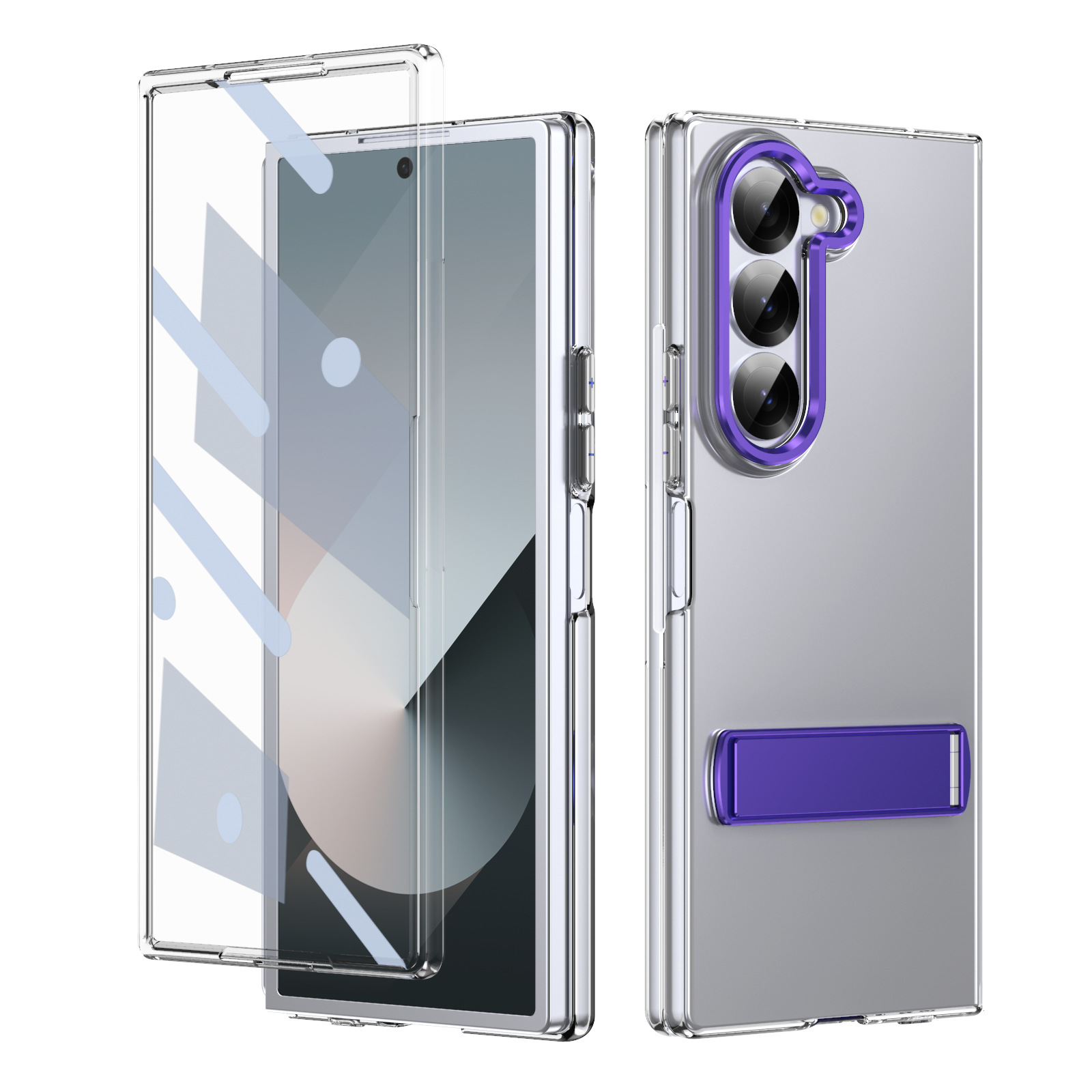Compatible with Samsung Z Fold8 Ultra phone case 7/6/5 high transparency case film 1 stand 4/3 folding screen protective case