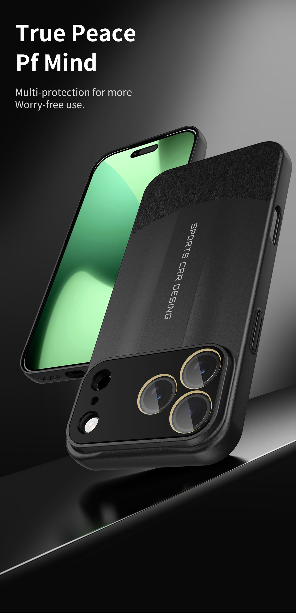 Compatible with Apple iPhone 17 Pro Max, 16 Plus, ultra-thin PC leather case, 15 Pro full-coverage drop-proof case, 14-inch protective case