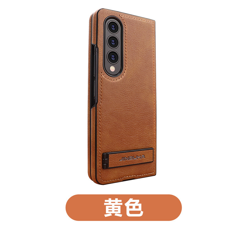 Compatible with Samsung ZFold7/6 phone case, 4/3 folding screen, vegan leather stand, FLIP6/7 ultra-thin shockproof protective case