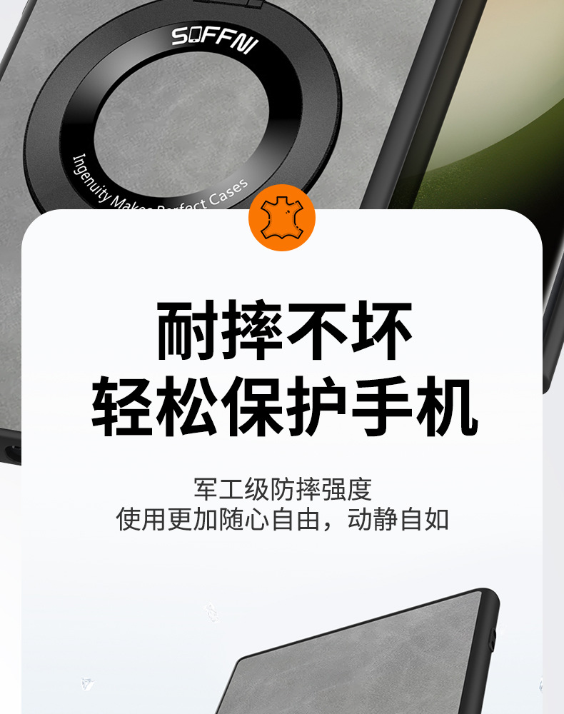 Compatible with Samsung S25 Ultra phone case S24P lambskin 360 magnetic rotating stand A73 shockproof protective case