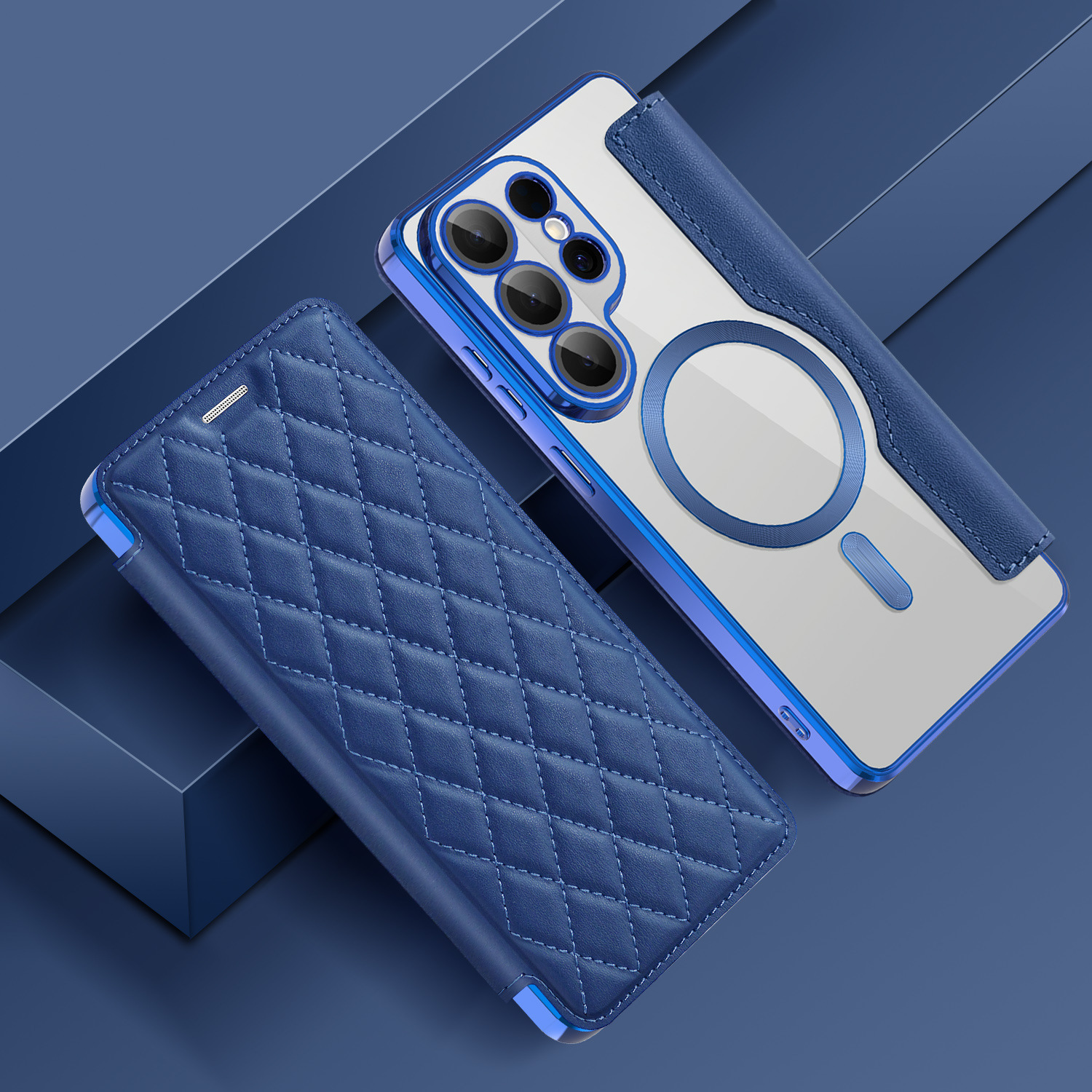 Compatible with Samsung S26 Ultra phone case A37, Chanel-style S25 magnetic full-coverage S24 Plus flip leather case A56