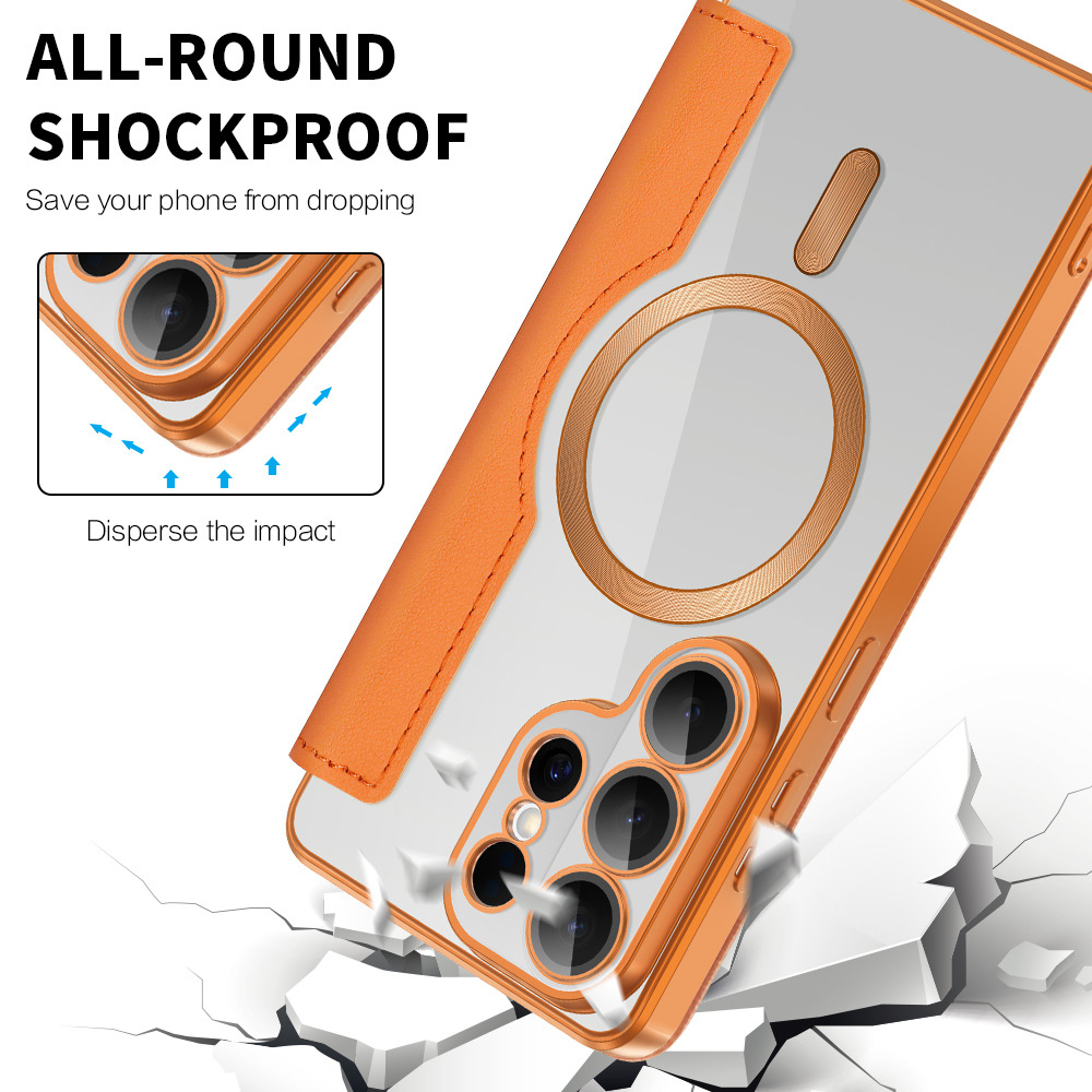 Compatible with Samsung S26 Ultra phone case A37, Chanel-style S25 magnetic full-coverage S24 Plus flip leather case A56