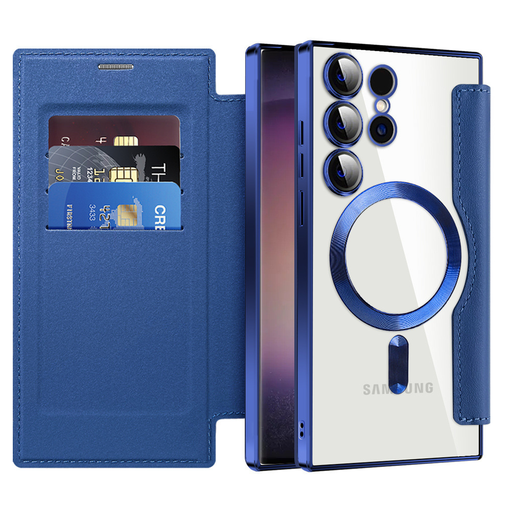 Compatible with Samsung S26 Ultra phone case A37, Chanel-style S25 magnetic full-coverage S24 Plus flip leather case A56