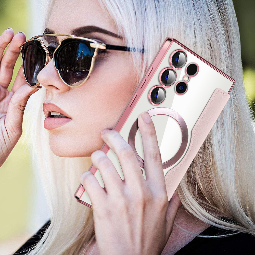 Compatible with Samsung S26 Ultra phone case A37, Chanel-style S25 magnetic full-coverage S24 Plus flip leather case A56