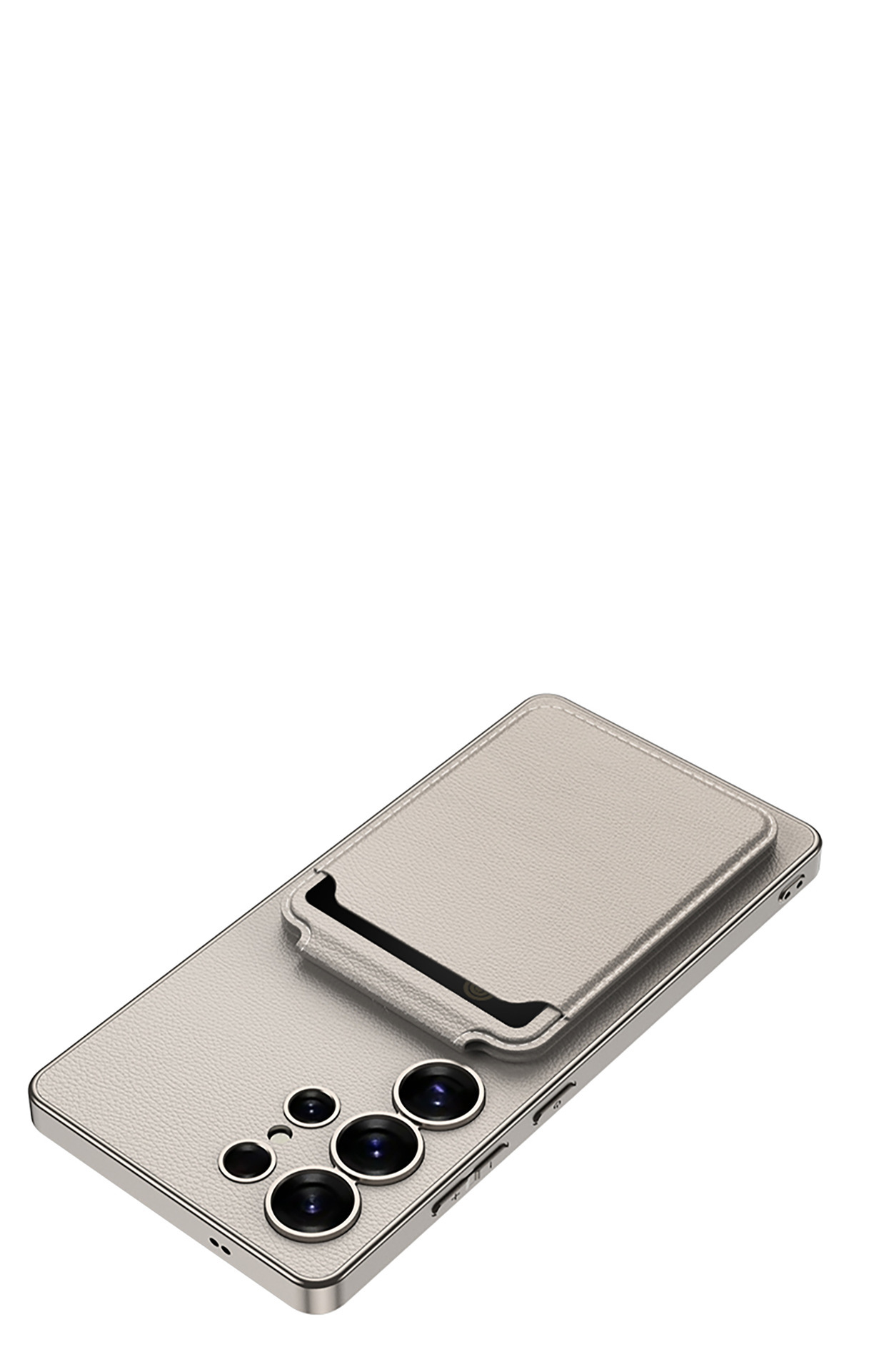 Compatible with Samsung S26 Ultra phone case + magnetic card holder stand for S25/24U SIM card slot, vegan leather business protective case