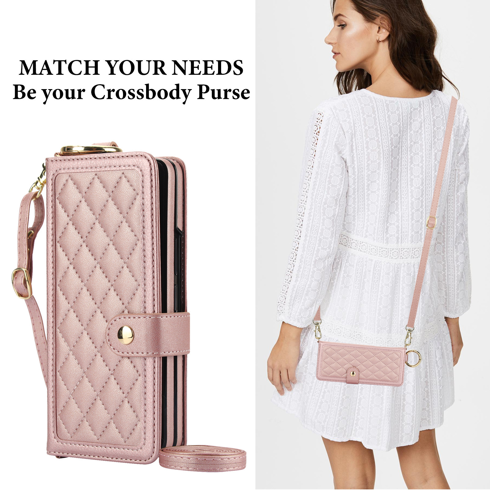 Compatible with Samsung Z Fold7/6/5 phone cases, 4/3 ring pen slots, multi-card slots, crossbody straps, wallet protective cases.