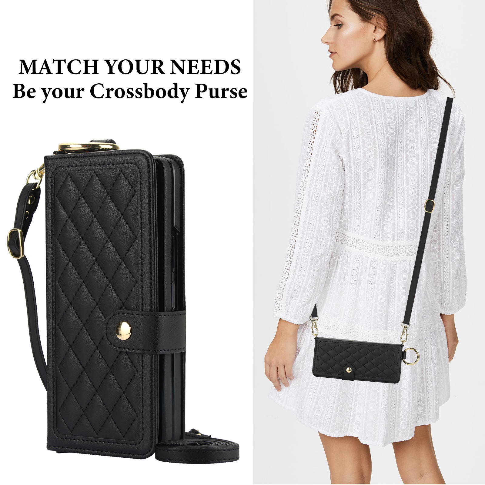 Compatible with Samsung Z Fold7/6/5 phone cases, 4/3 ring pen slots, multi-card slots, crossbody straps, wallet protective cases.