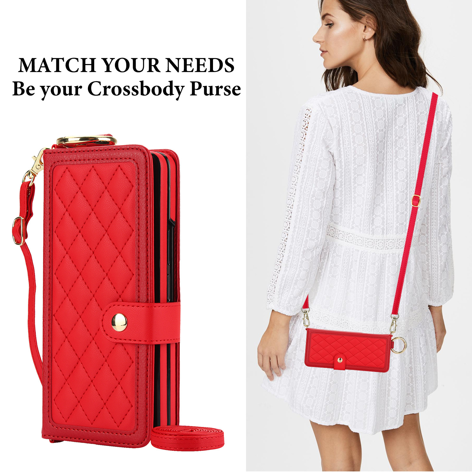Compatible with Samsung Z Fold7/6/5 phone cases, 4/3 ring pen slots, multi-card slots, crossbody straps, wallet protective cases.