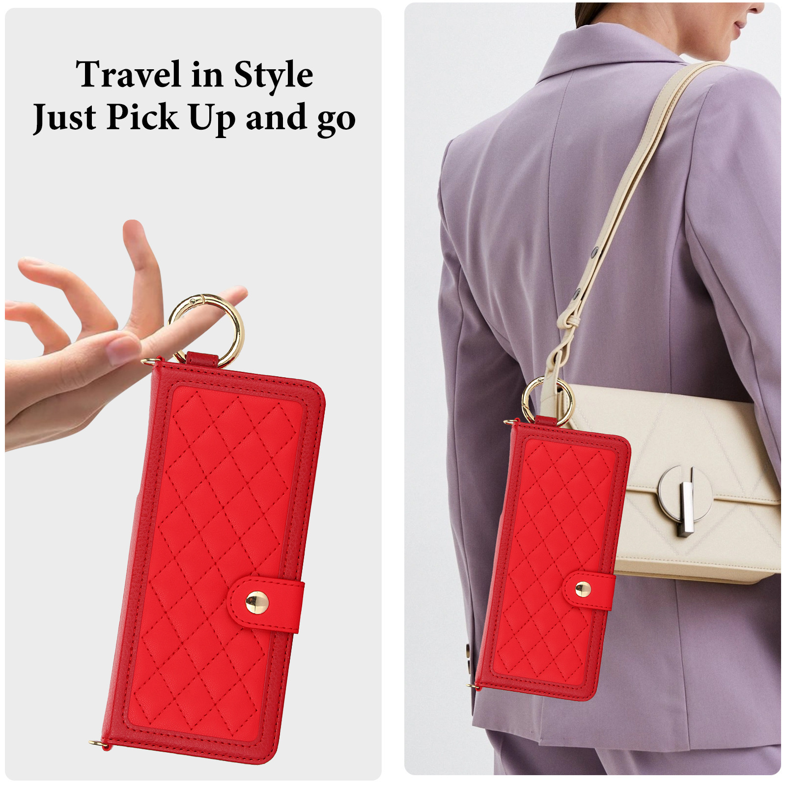 Compatible with Samsung Z Fold7/6/5 phone cases, 4/3 ring pen slots, multi-card slots, crossbody straps, wallet protective cases.