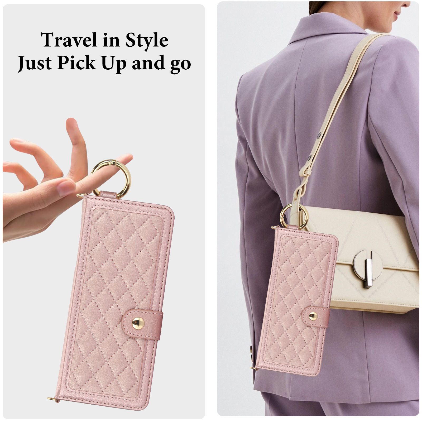 Compatible with Samsung Z Fold7/6/5 phone cases, 4/3 ring pen slots, multi-card slots, crossbody straps, wallet protective cases.