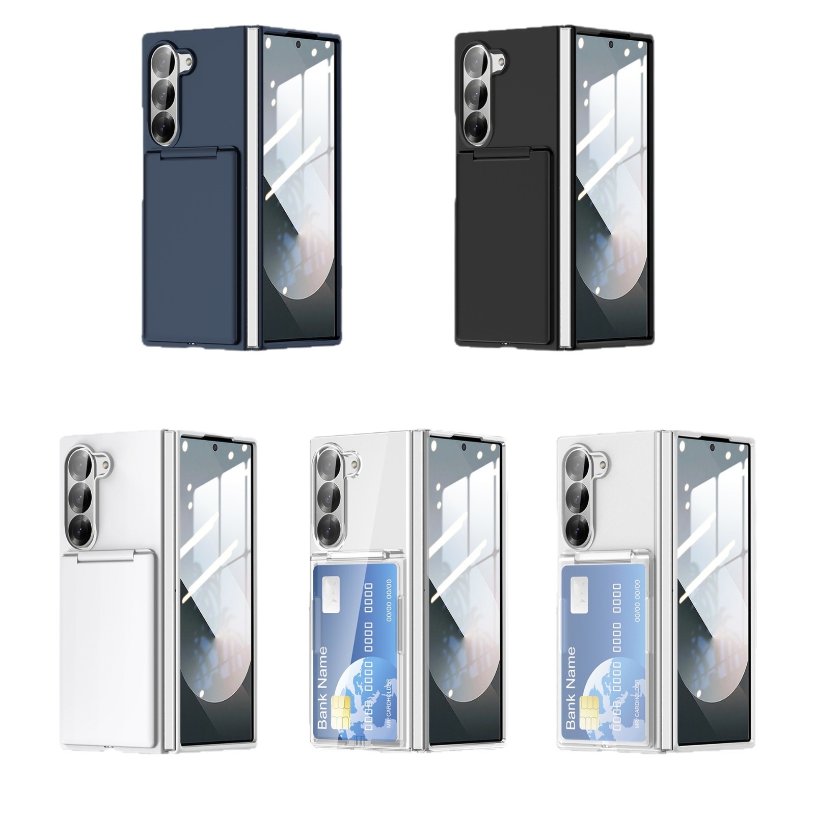 Compatible with Samsung Z Fold8U phone case, 7/6/5 folding card holder, PC ultra-thin skin-feel shockproof protective case