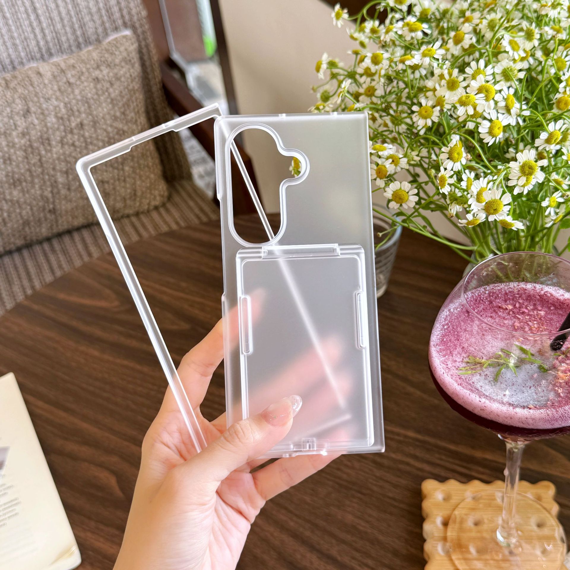 Compatible with Samsung Z Fold8U phone case, 7/6/5 folding card holder, PC ultra-thin skin-feel shockproof protective case