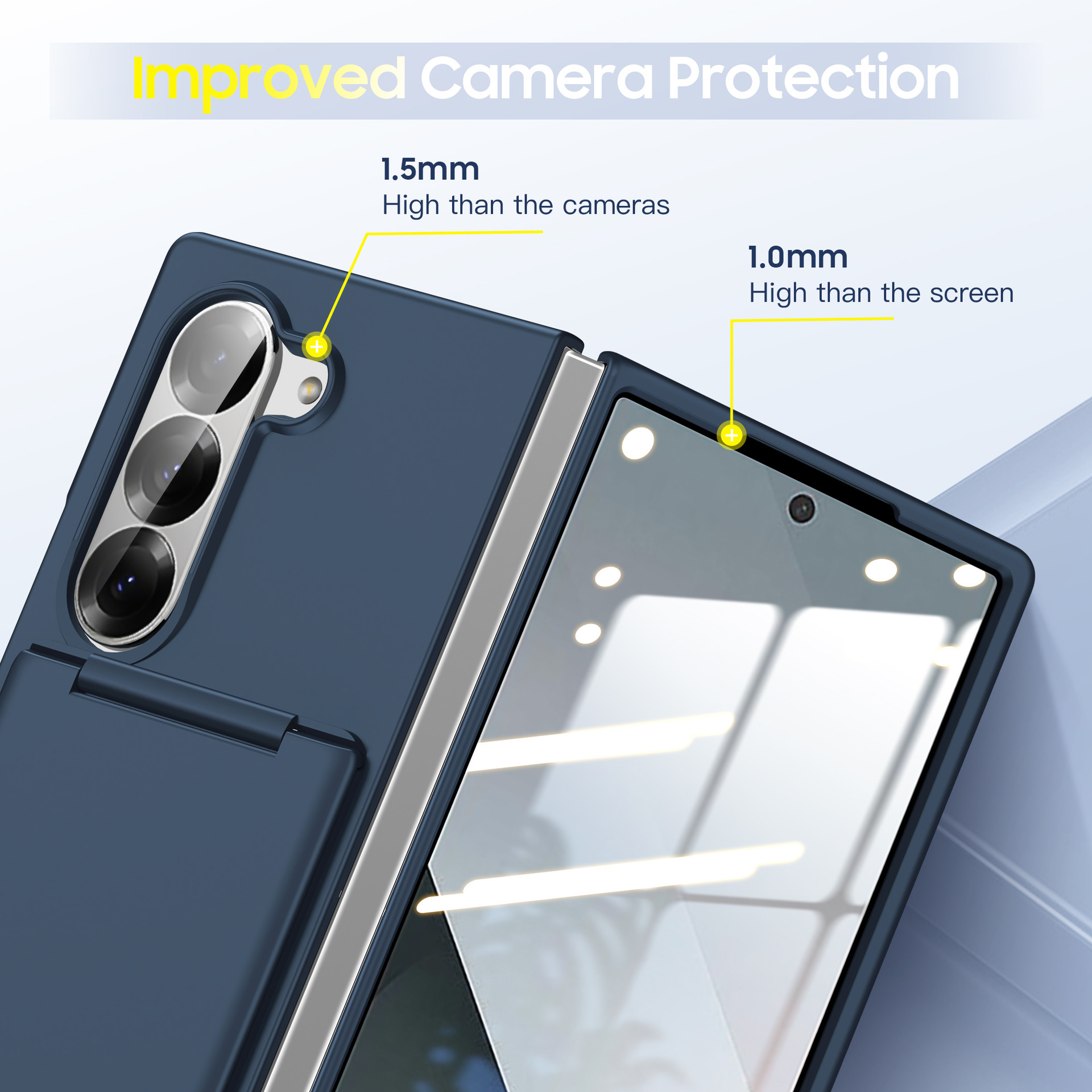 Compatible with Samsung Z Fold8U phone case, 7/6/5 folding card holder, PC ultra-thin skin-feel shockproof protective case