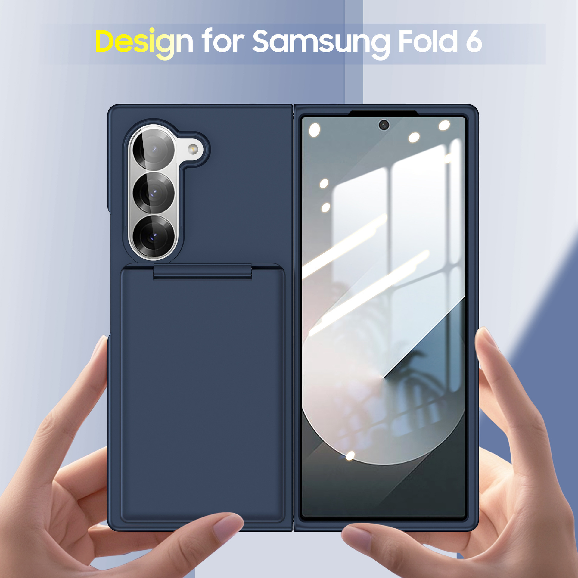 Compatible with Samsung Z Fold8U phone case, 7/6/5 folding card holder, PC ultra-thin skin-feel shockproof protective case