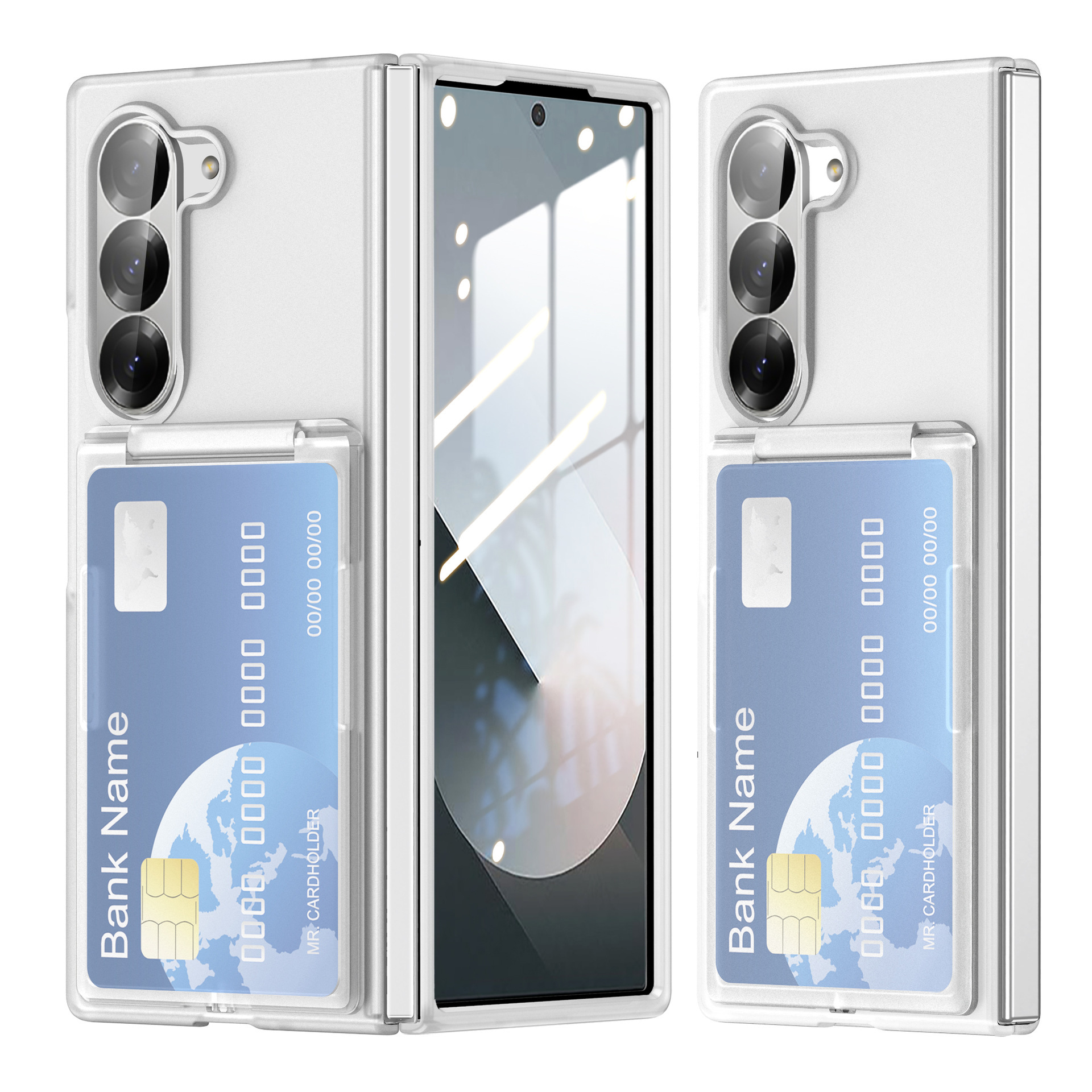 Compatible with Samsung Z Fold8U phone case, 7/6/5 folding card holder, PC ultra-thin skin-feel shockproof protective case