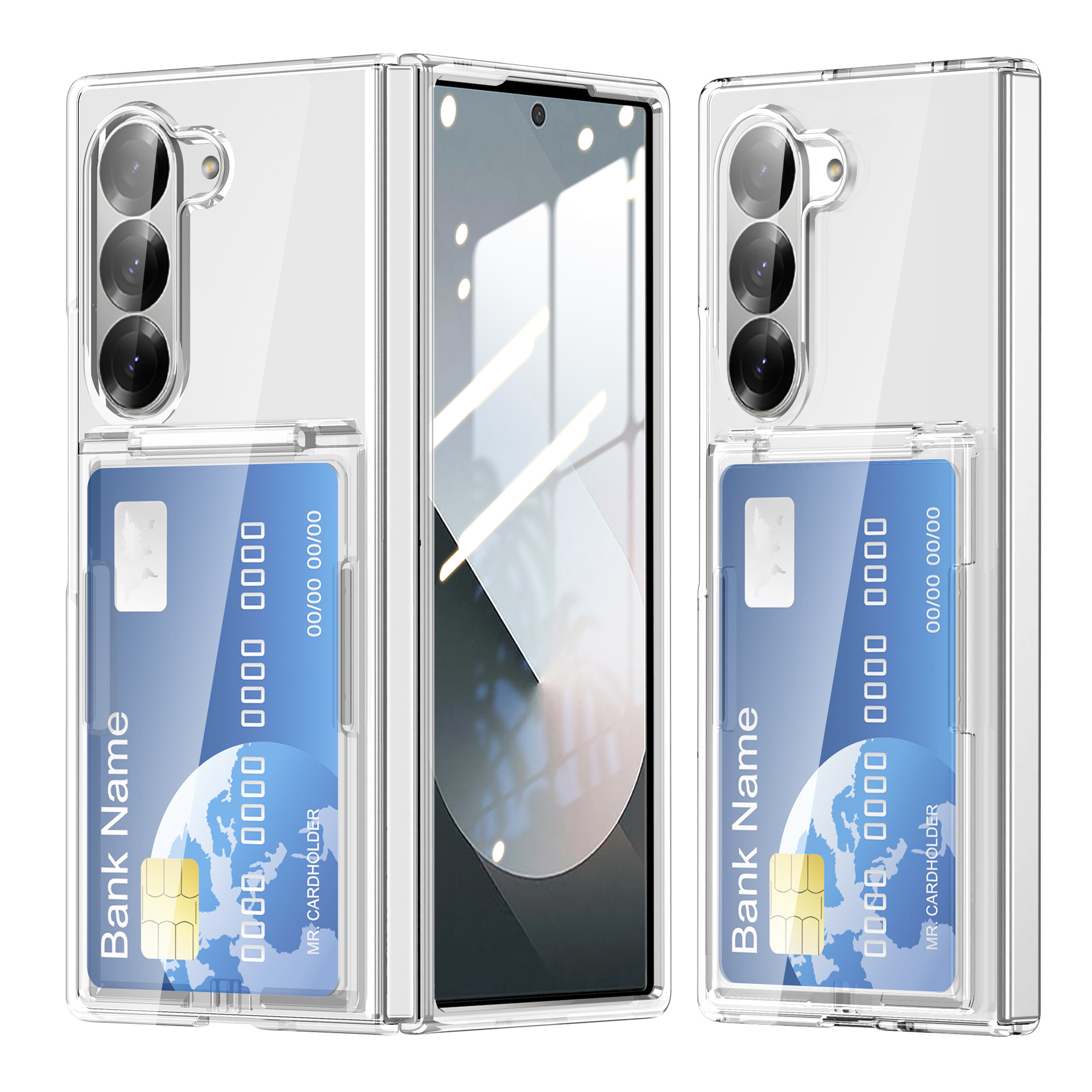 Compatible with Samsung Z Fold8U phone case, 7/6/5 folding card holder, PC ultra-thin skin-feel shockproof protective case