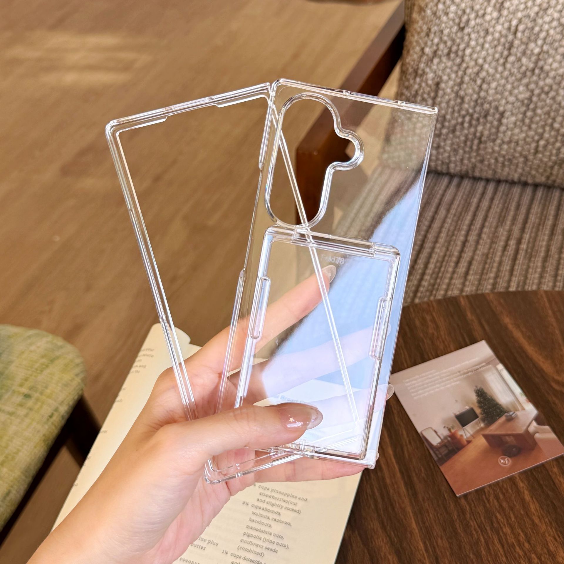 Compatible with Samsung Z Fold8U phone case, 7/6/5 folding card holder, PC ultra-thin skin-feel shockproof protective case