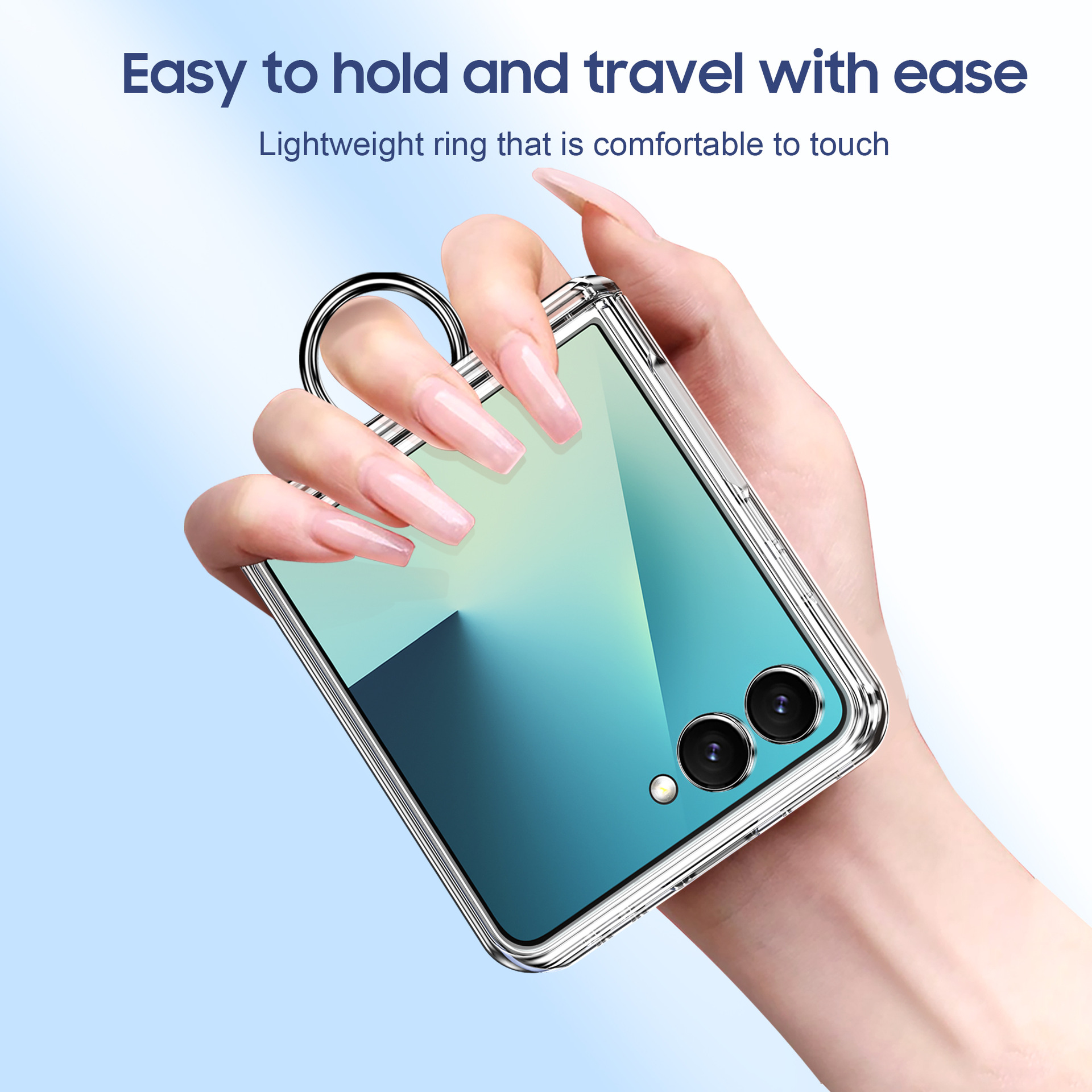 Compatible with Samsung Z Flip 8/7 phone case, 6/5 card holder, hinge, ring, foldable screen, drop-proof protective case