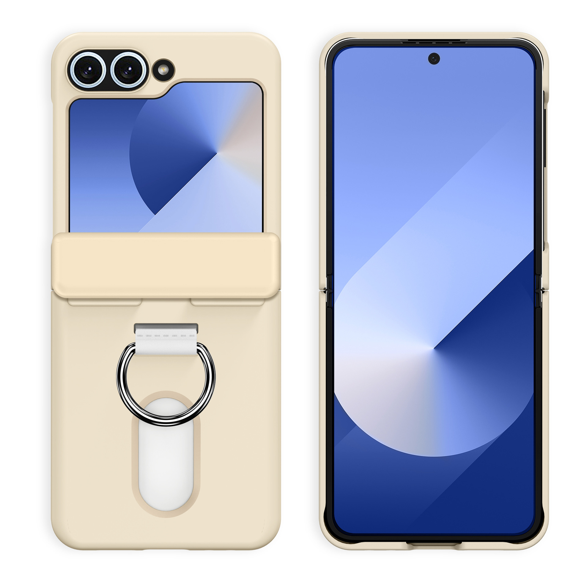Compatible with Samsung Z Flip 8/7 phone case, 6/5 card holder, hinge, ring, foldable screen, drop-proof protective case