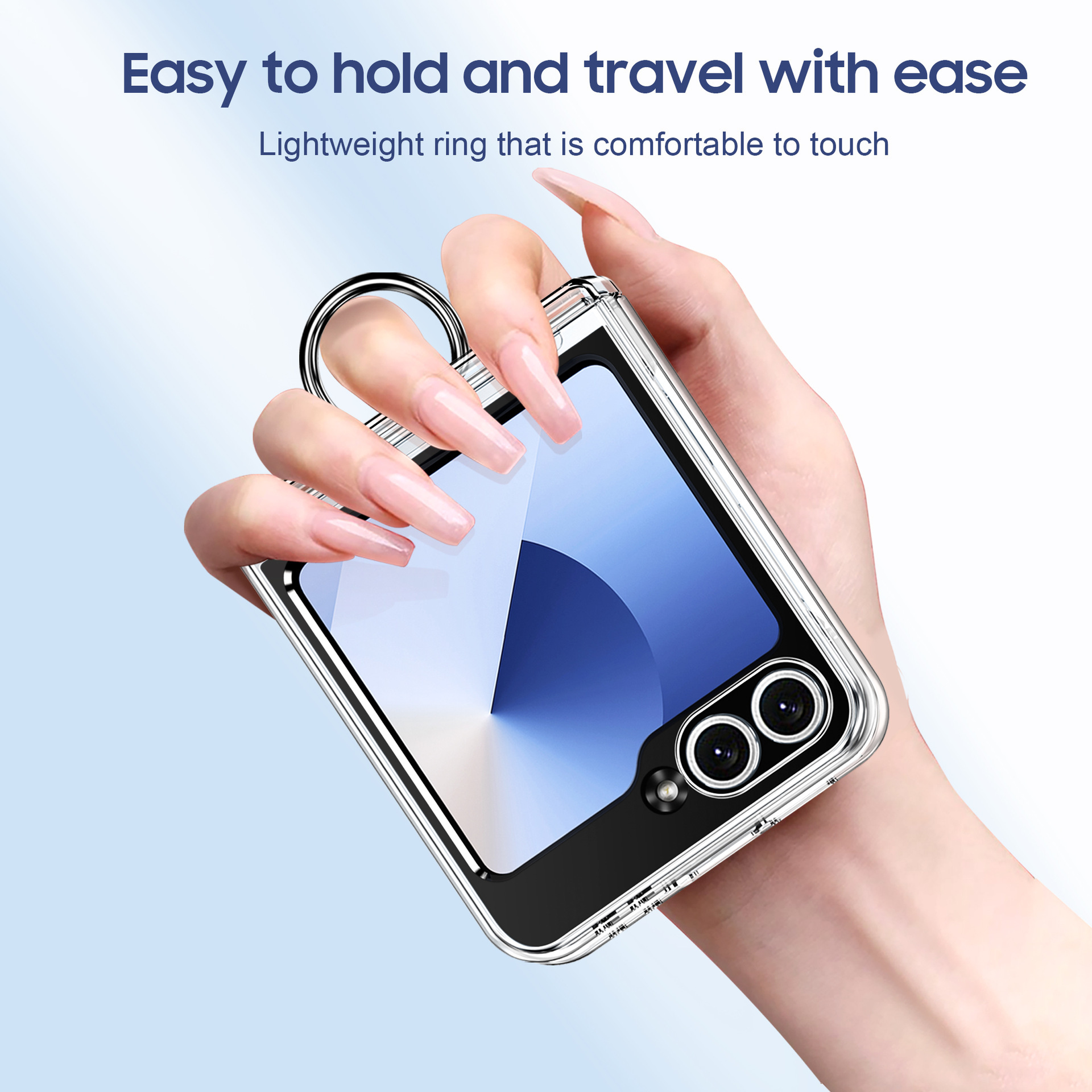Compatible with Samsung Z Flip 8/7 phone case, 6/5 card holder, hinge, ring, foldable screen, drop-proof protective case