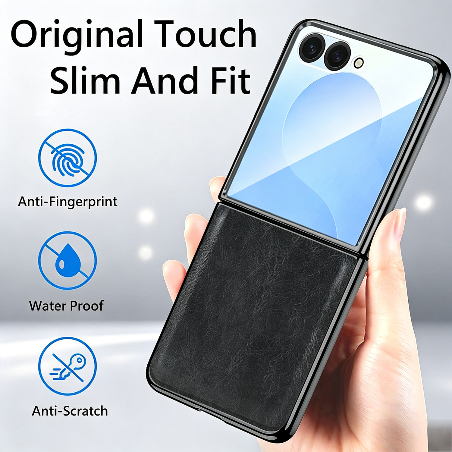 Compatible with Samsung Z Flip 8/7 phone case, electroplated leather case, screen protector, 6/5/4 folding screen, drop-proof protective case