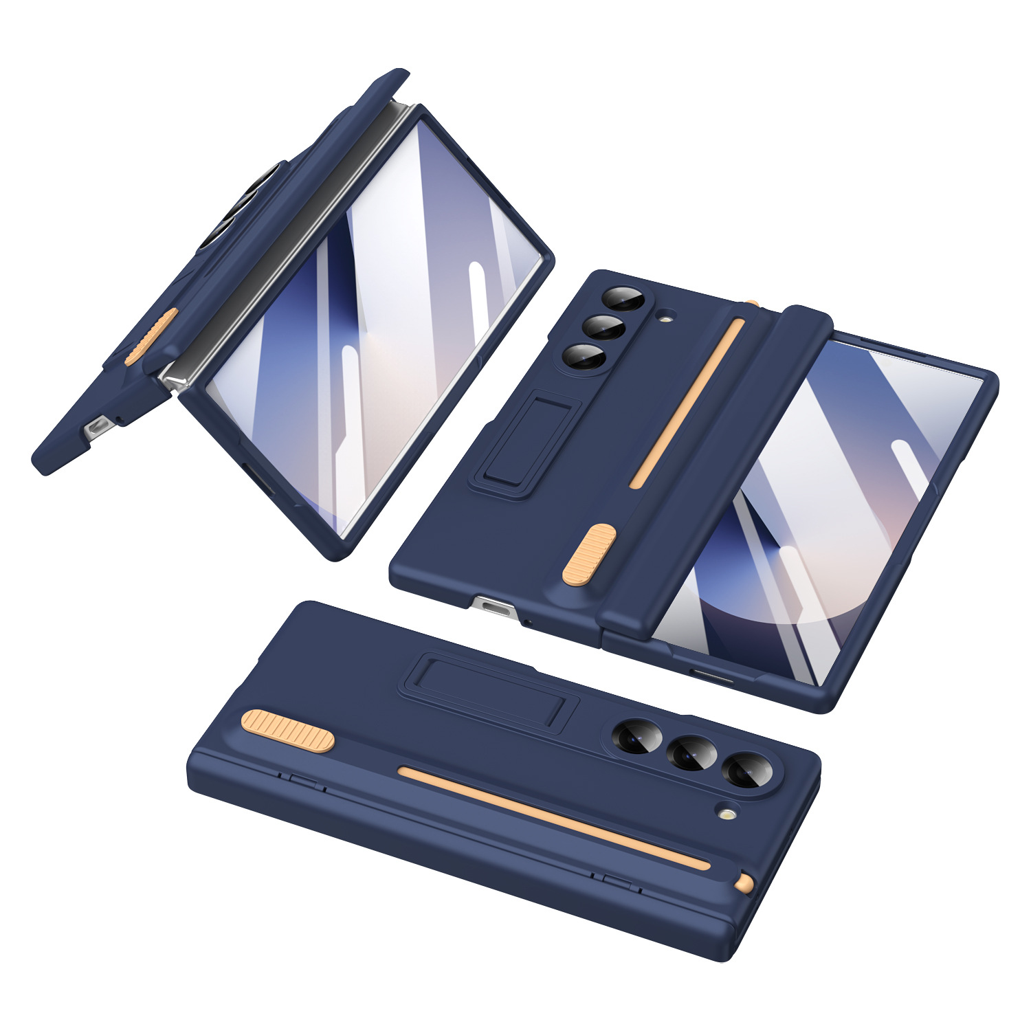 Samsung Fold8/7 phone case compatible with Z TriFold push-pull pen slot stand 6/5 case film full coverage protective case