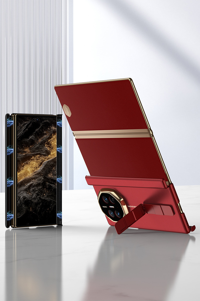 Compatible with Huawei Mate XT phone case, 270-degree rotating stand, electroplated leather, dual magnetic hinge protective case.
