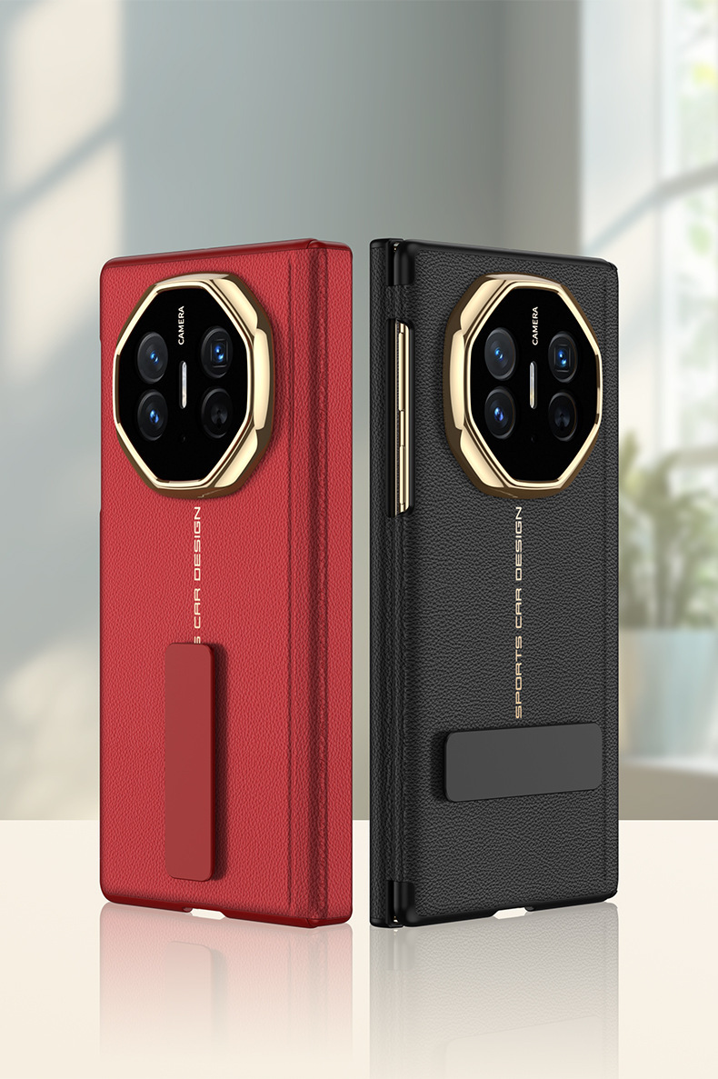Compatible with Huawei Mate XT phone case, 270-degree rotating stand, electroplated leather, dual magnetic hinge protective case.