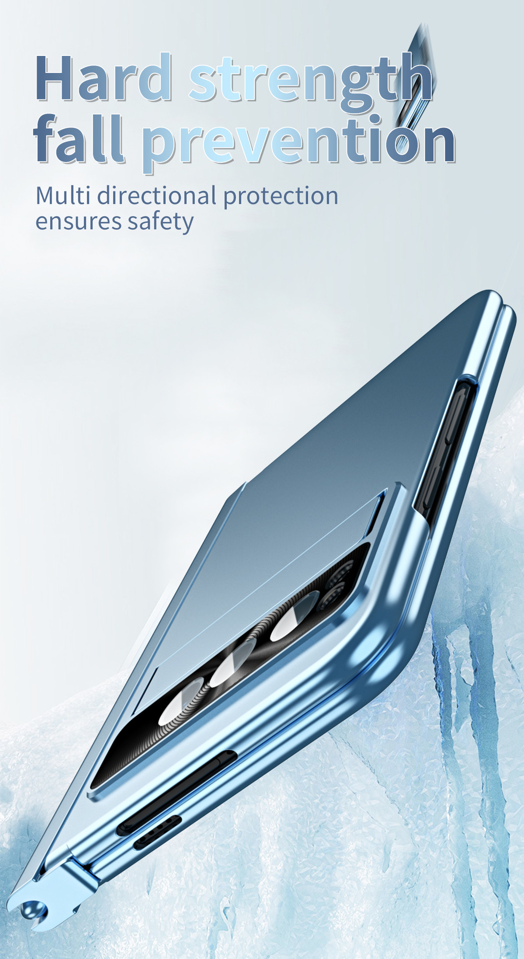 Compatible with Google Pixel Fold phone case, stand, hinge, and drop protection.
