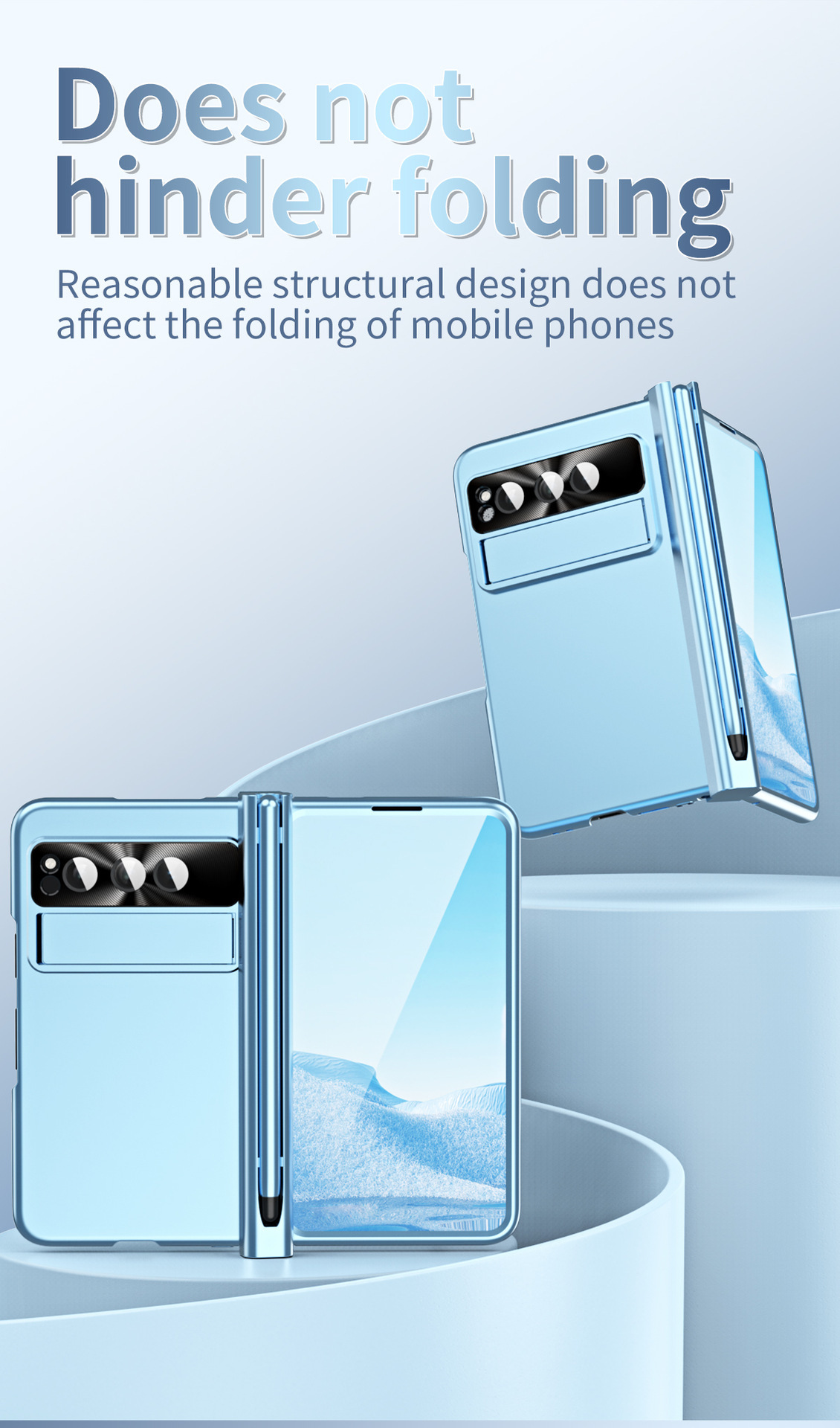 Compatible with Google Pixel Fold phone case, stand, hinge, and drop protection.
