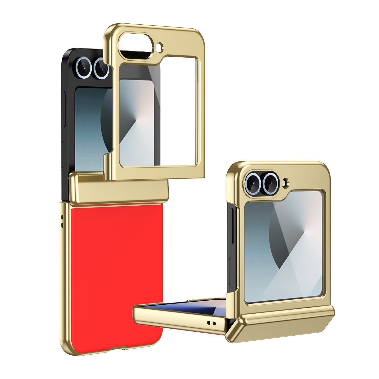 Compatible Samsung Z Flip 8/7 phone case, 6/5mm electroplated AG frosted case film, full coverage 4/3 folding screen protective case