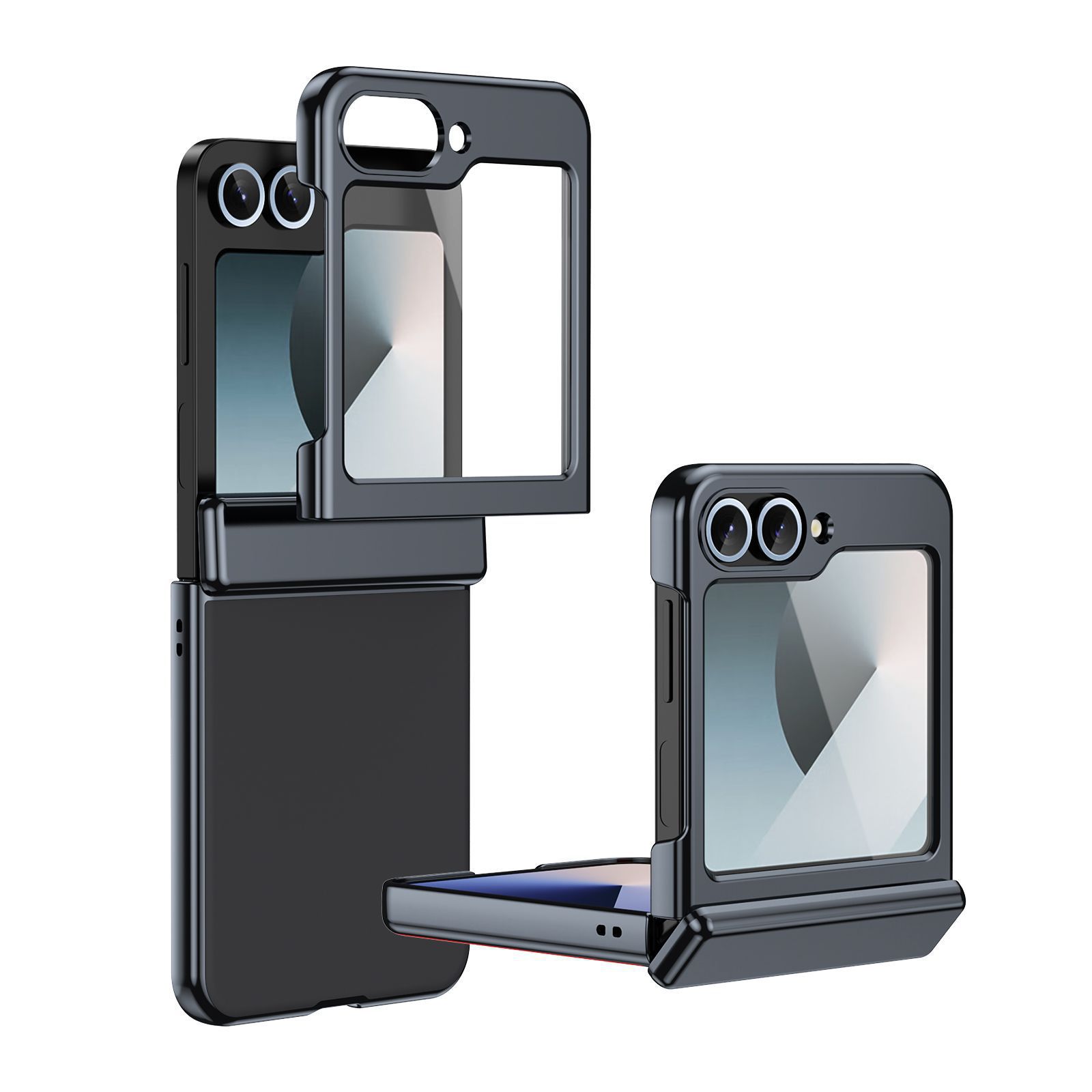 Compatible Samsung Z Flip 8/7 phone case, 6/5mm electroplated AG frosted case film, full coverage 4/3 folding screen protective case