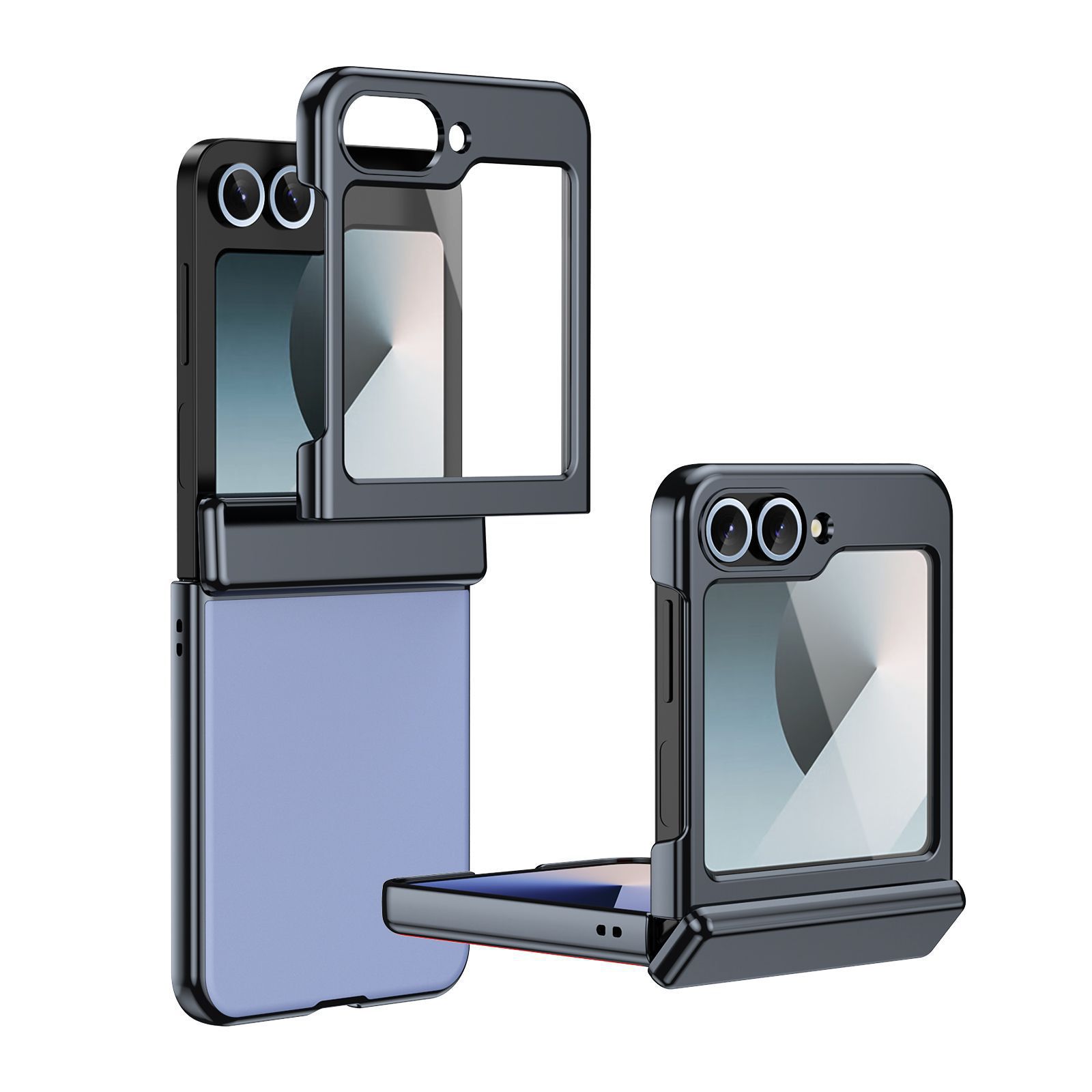 Compatible Samsung Z Flip 8/7 phone case, 6/5mm electroplated AG frosted case film, full coverage 4/3 folding screen protective case