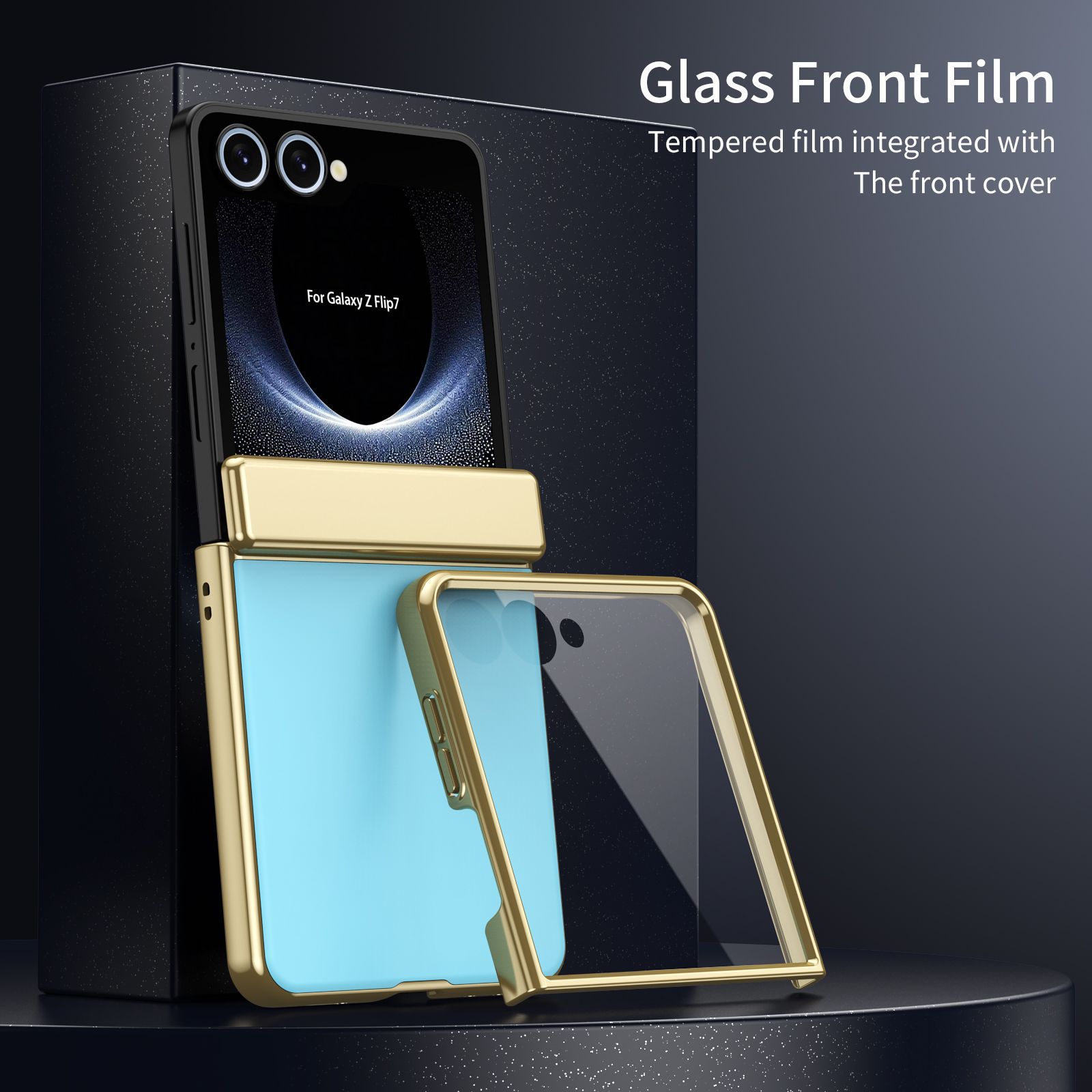 Compatible Samsung Z Flip 8/7 phone case, 6/5mm electroplated AG frosted case film, full coverage 4/3 folding screen protective case