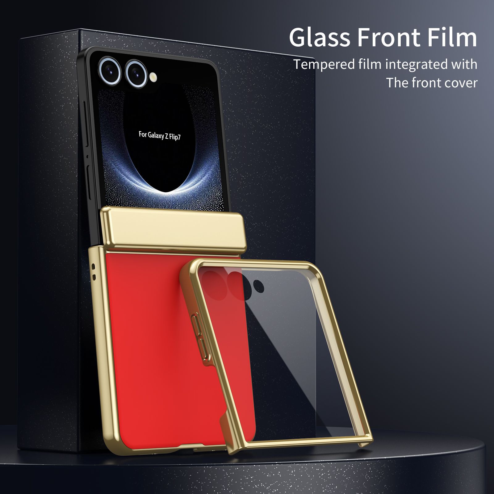Compatible Samsung Z Flip 8/7 phone case, 6/5mm electroplated AG frosted case film, full coverage 4/3 folding screen protective case