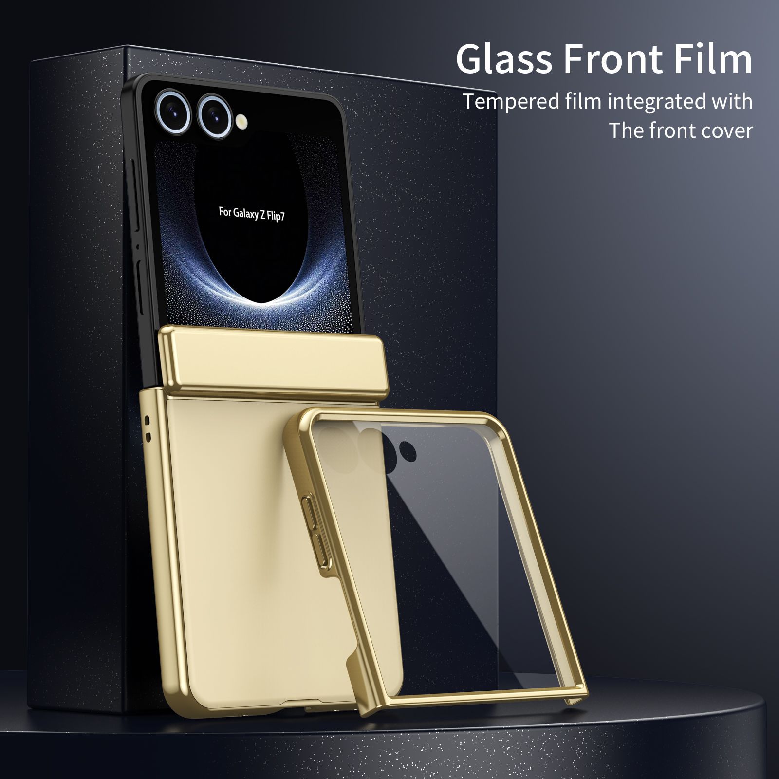 Compatible Samsung Z Flip 8/7 phone case, 6/5mm electroplated AG frosted case film, full coverage 4/3 folding screen protective case