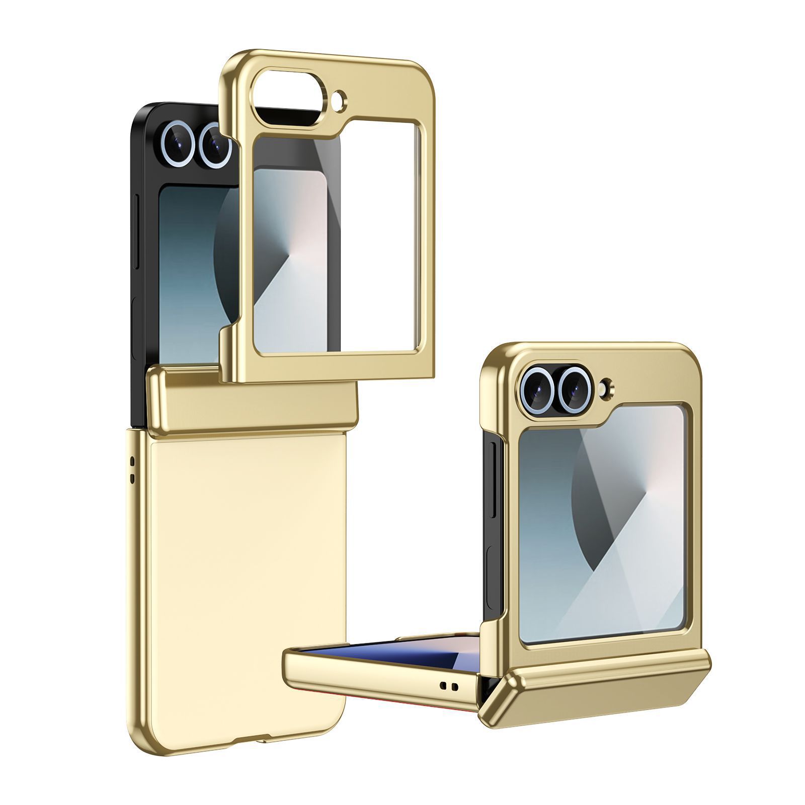 Compatible Samsung Z Flip 8/7 phone case, 6/5mm electroplated AG frosted case film, full coverage 4/3 folding screen protective case