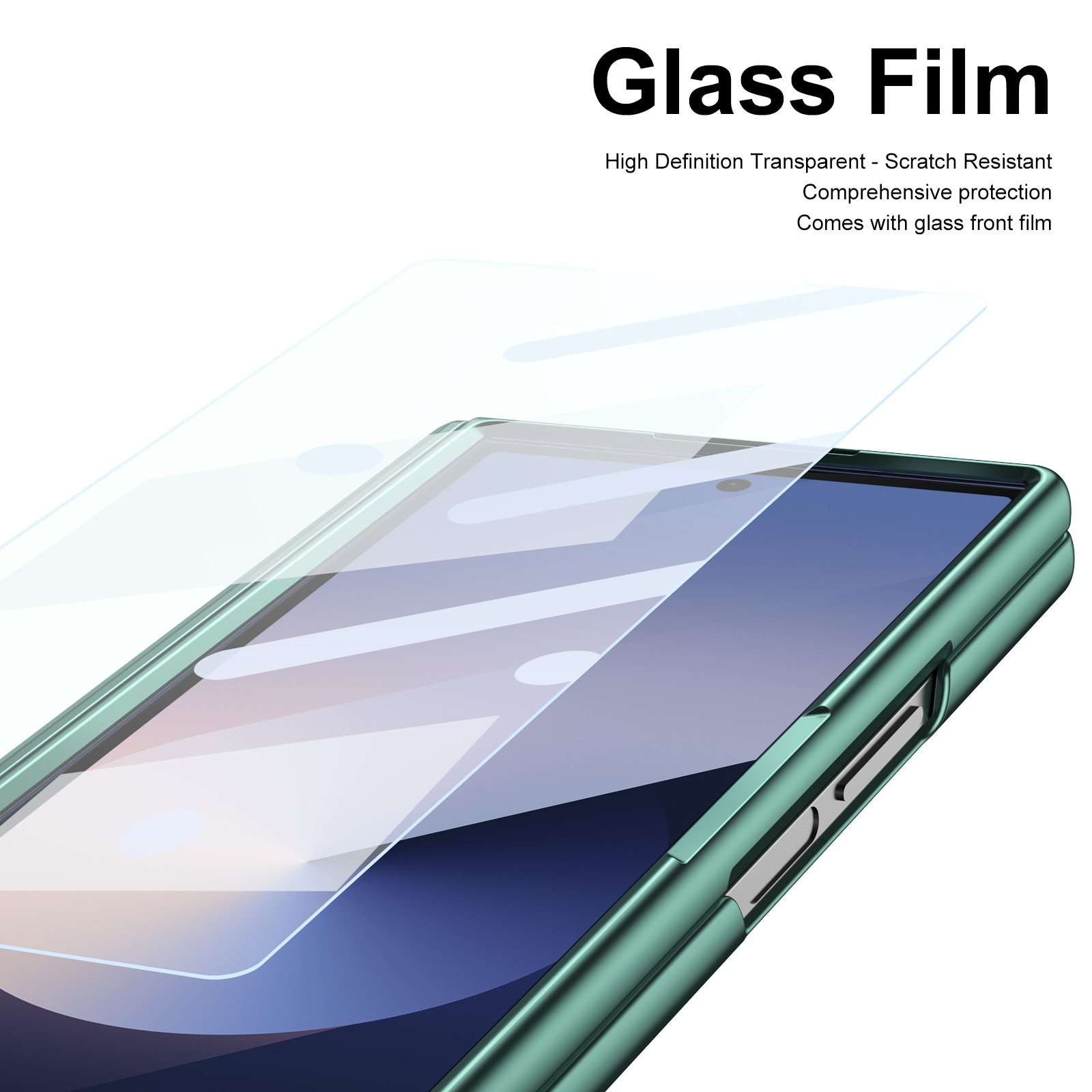 Compatible with Samsung Z Fold 8/7 phone case, 6/5 spring-loaded pen slot, 4/3 shell film, electroplated leather protective case
