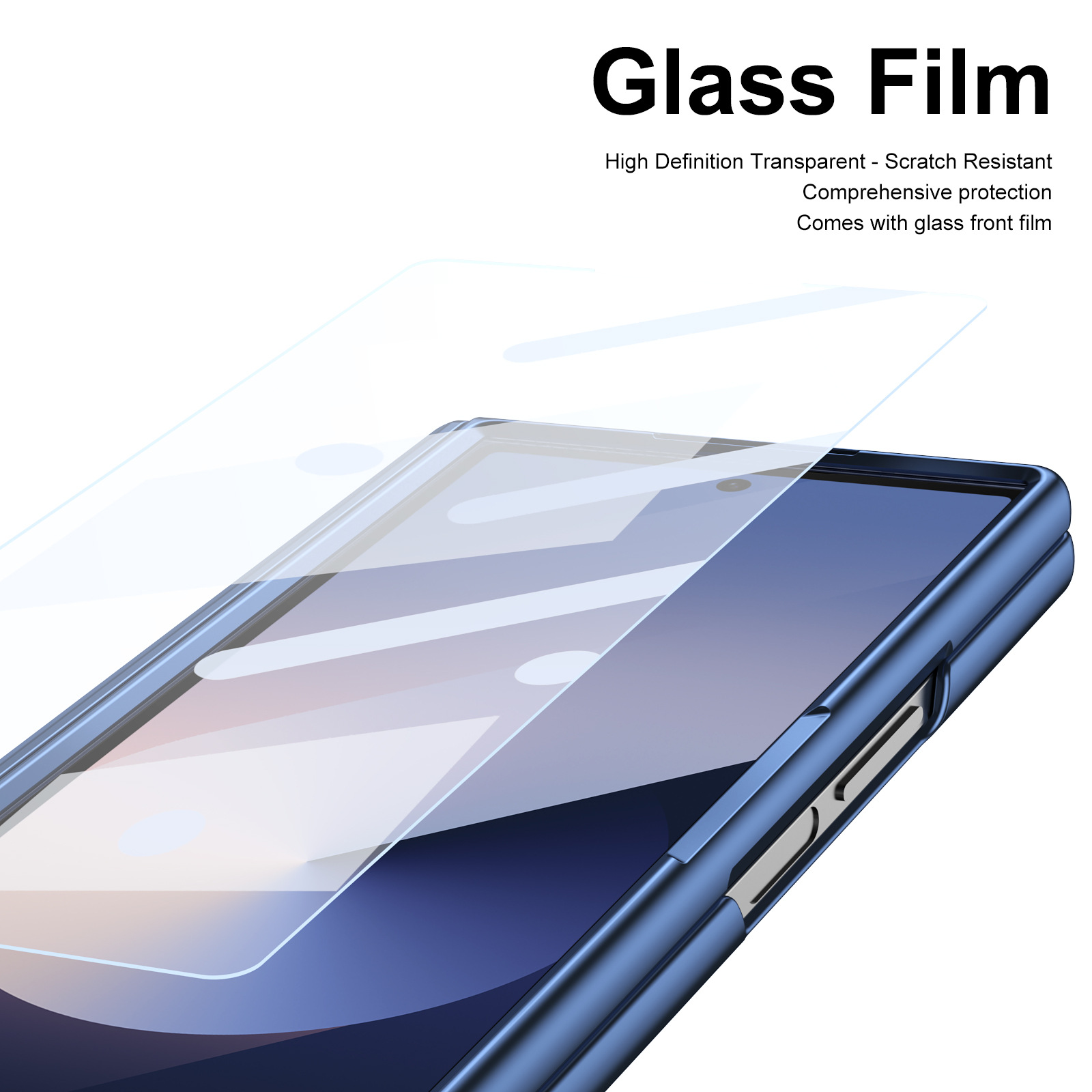 Compatible with Samsung Z Fold 8/7 phone case, 6/5 spring-loaded pen slot, 4/3 shell film, electroplated leather protective case