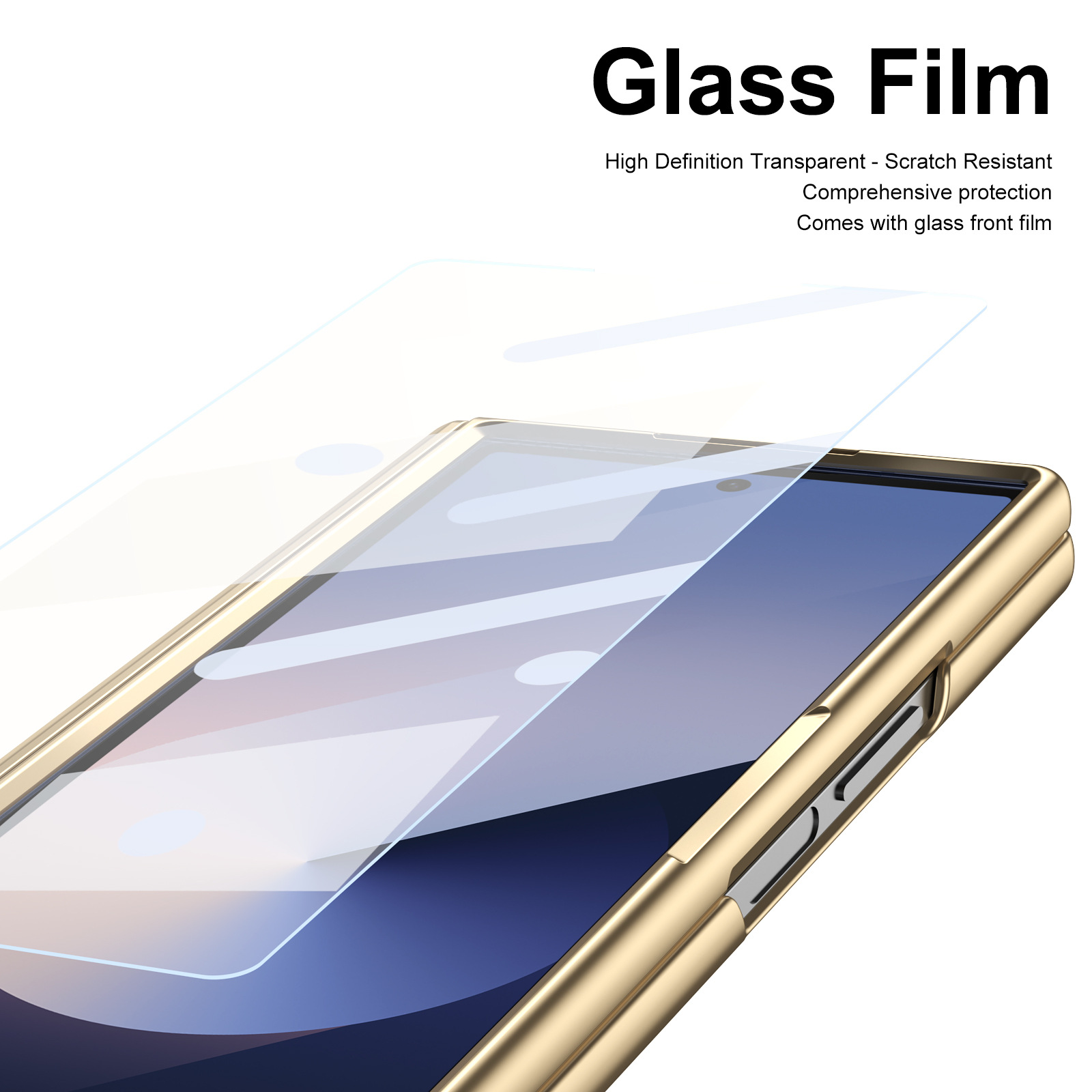 Compatible with Samsung Z Fold 8/7 phone case, 6/5 spring-loaded pen slot, 4/3 shell film, electroplated leather protective case