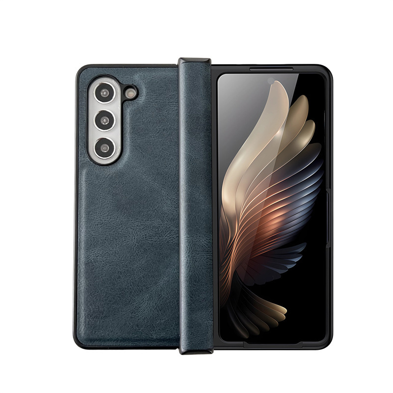 Compatible with Samsung Z Fold7/6/5 phone cases, 4/3 folding screen hinge, vegan leather drop-proof protective case, cross-border e-commerce.