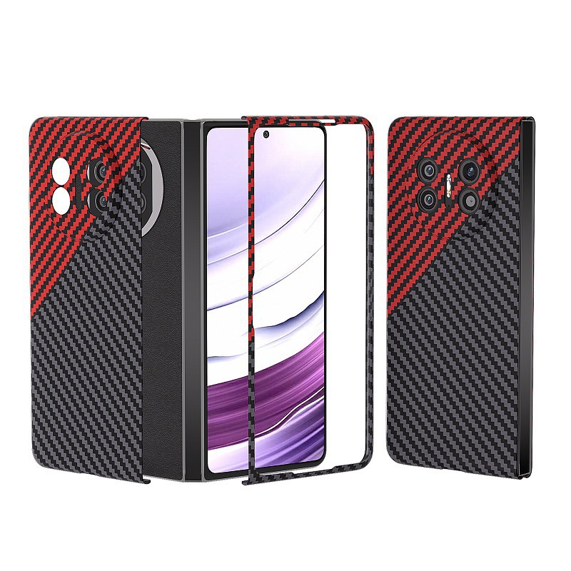 Compatible with Huawei Mate X7 phone case, X6 carbon fiber texture magnetic ring, X5 foldable screen ultra-thin drop-proof protective case