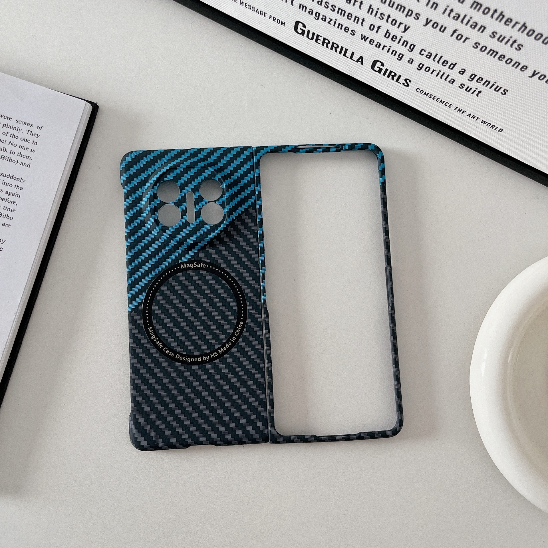 Compatible with Huawei Mate X7 phone case, X6 carbon fiber texture magnetic ring, X5 foldable screen ultra-thin drop-proof protective case