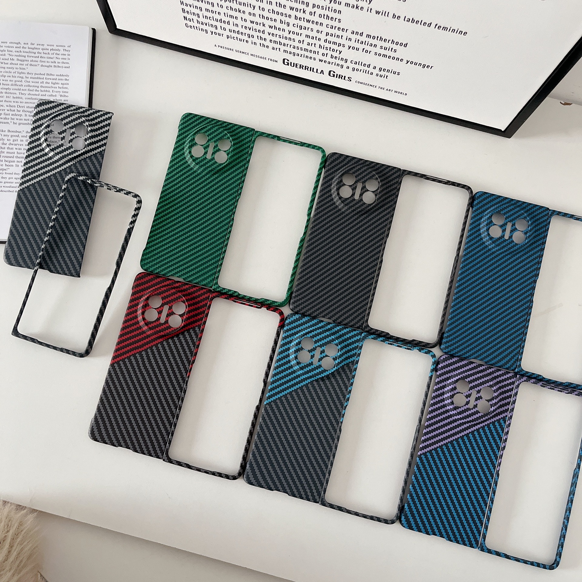 Compatible with Huawei Mate X7 phone case, X6 carbon fiber texture magnetic ring, X5 foldable screen ultra-thin drop-proof protective case