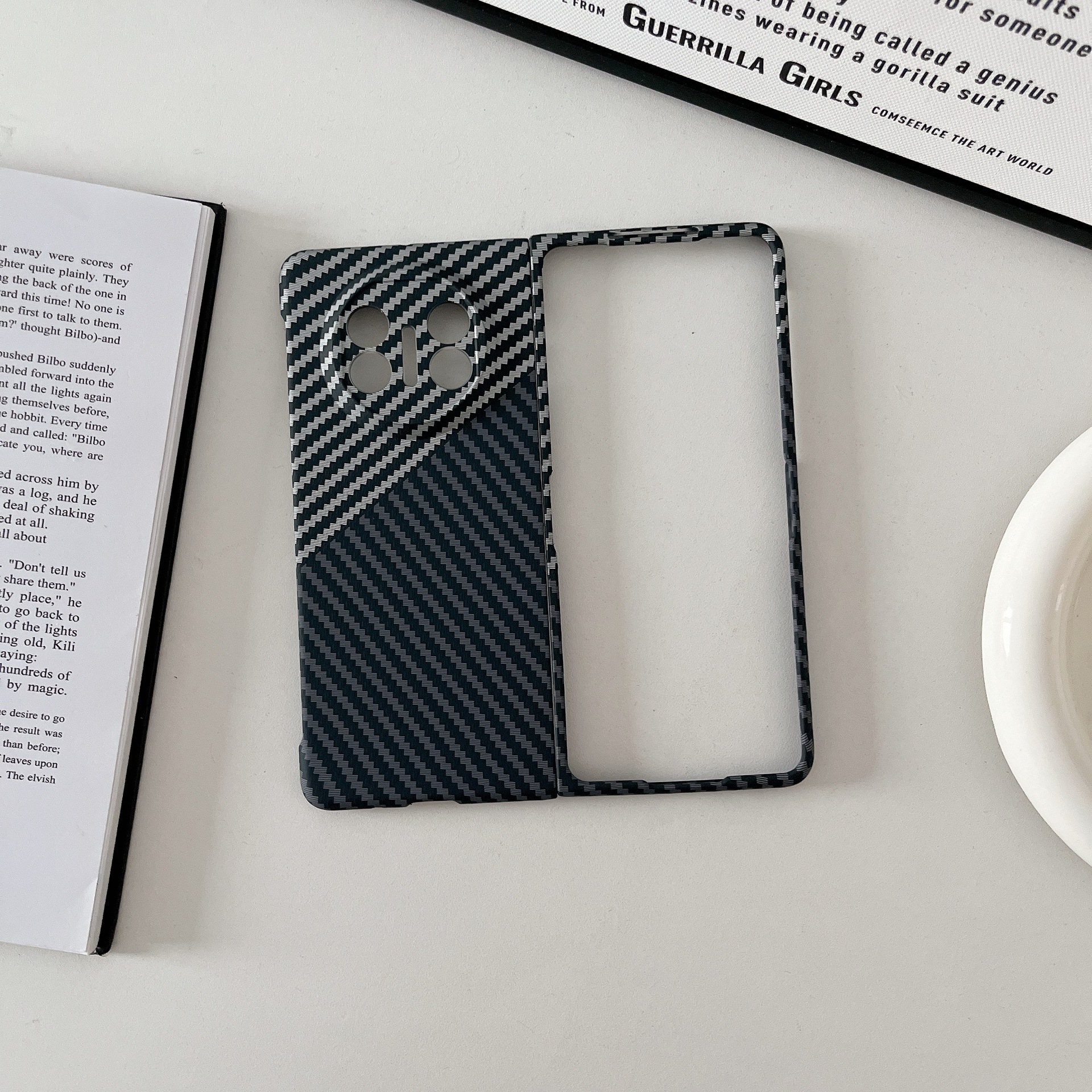 Compatible with Huawei Mate X7 phone case, X6 carbon fiber texture magnetic ring, X5 foldable screen ultra-thin drop-proof protective case